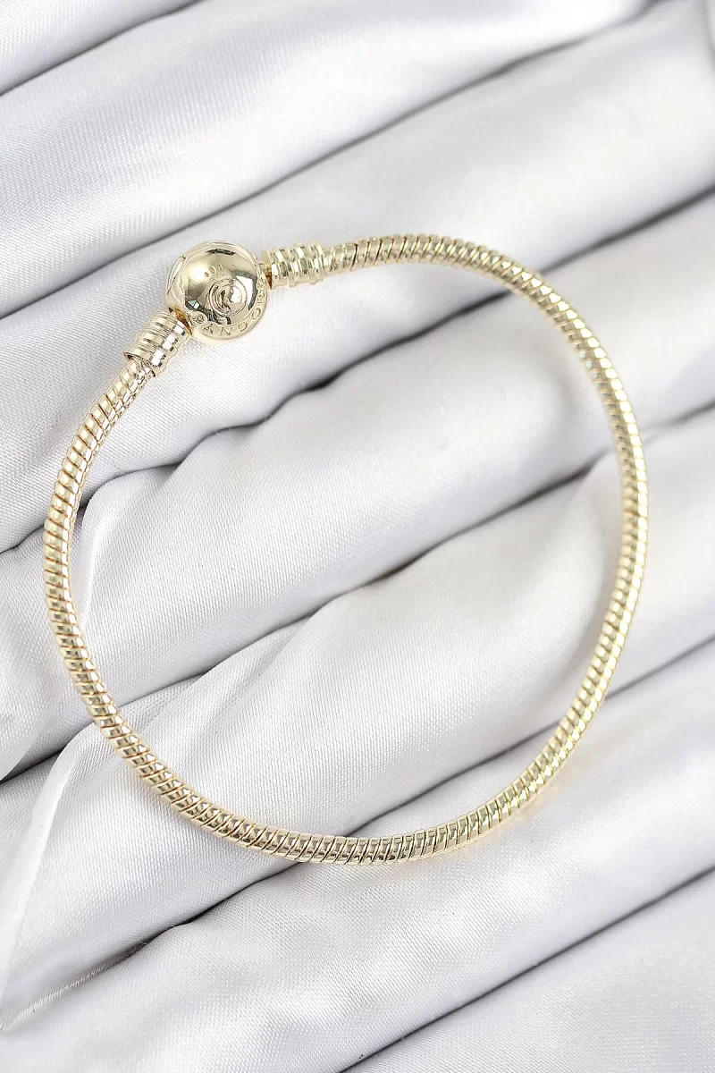 Pirinç Charm Topcuk Model Gold Renk Kadın Bileklik - Lisinya