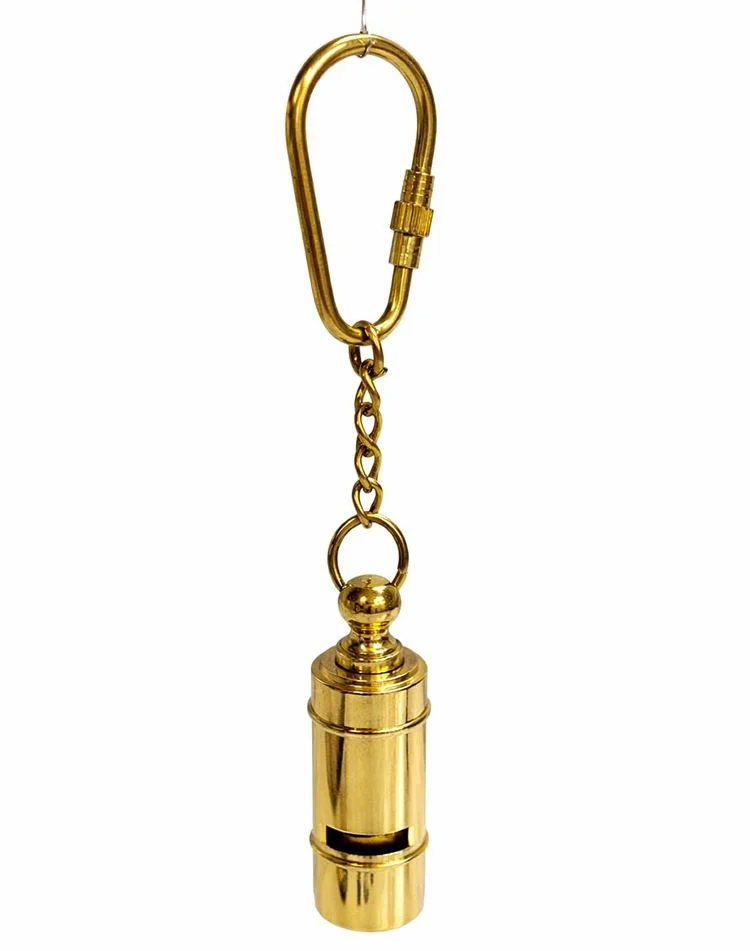 Pirinç Düdük Anahtarlık 15134A – 12 Cm Dayanıklı ve Şık Anahtarlık