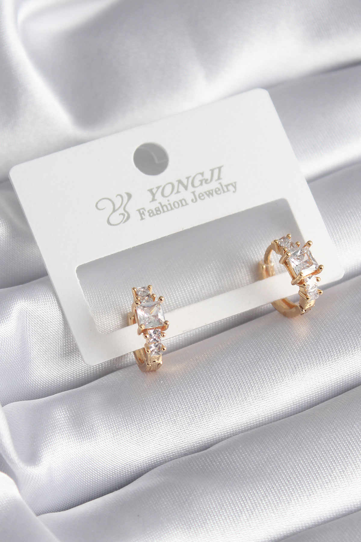 Stillove Pirinç Gold Renk Zirkon Taşlı Kadın Küpe Sl7061