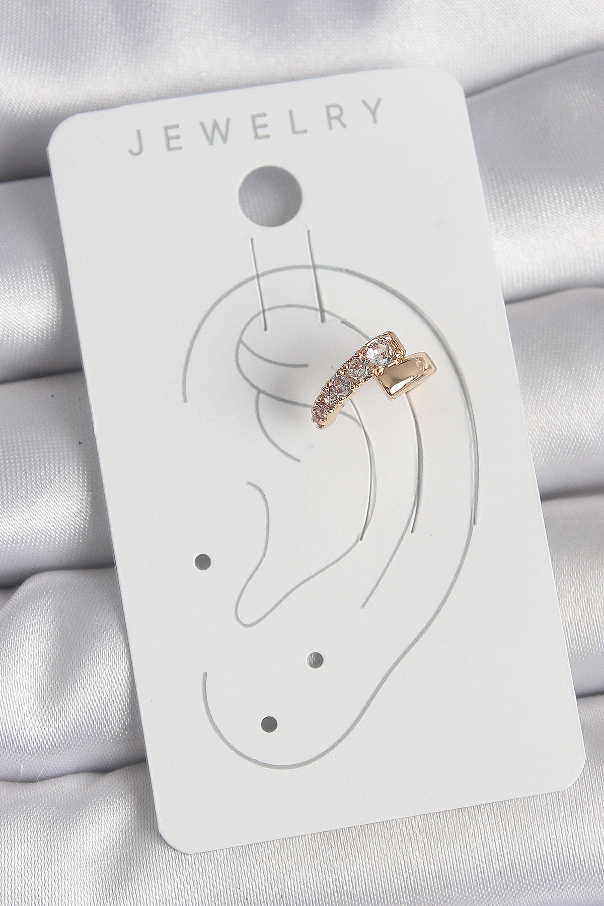 Pirinç Gold Renk Zirkon Taşlı Kadın Kıkırdak Küpe - TJ-BKP10574