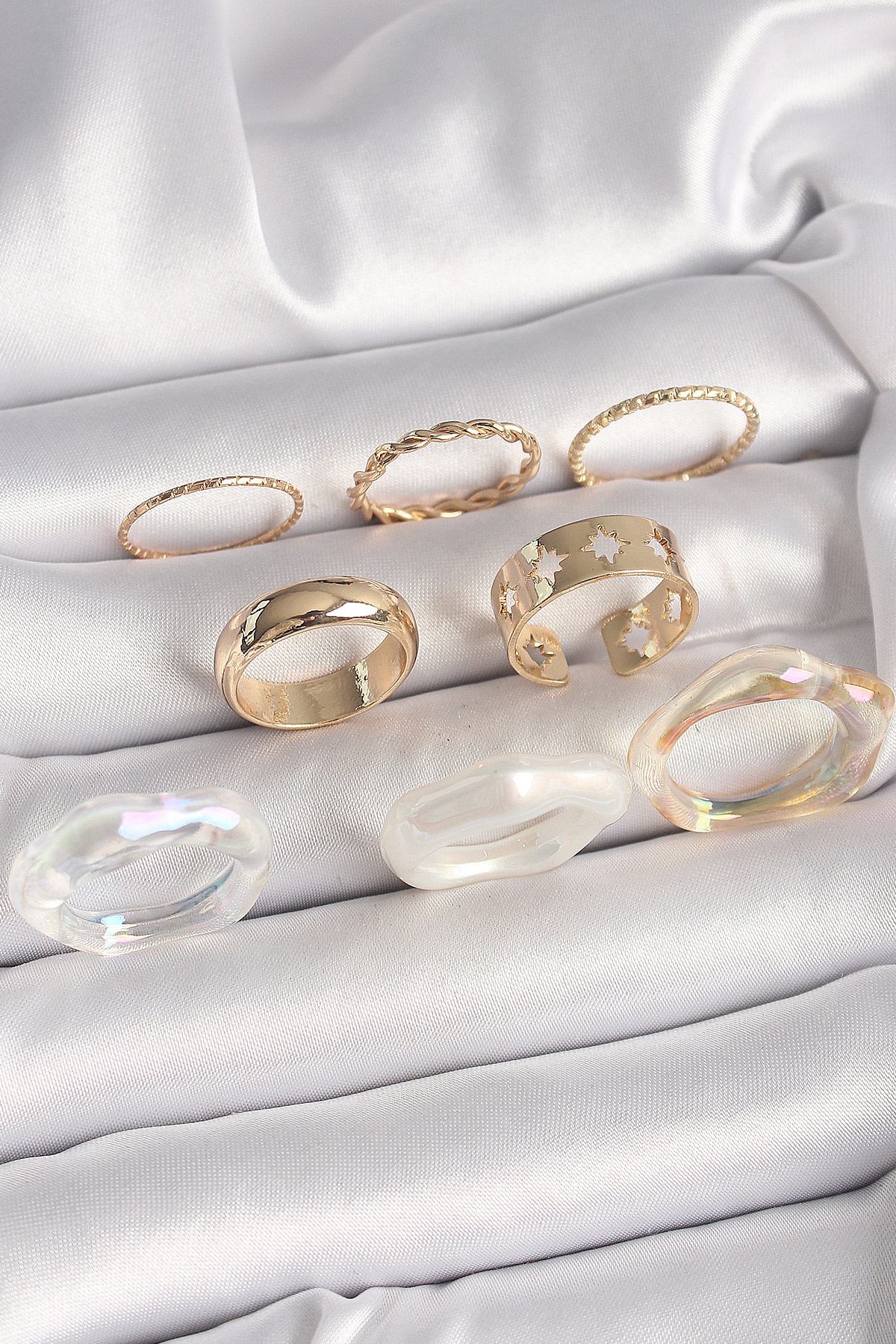 Pirinç Gold Renk Beyaz Akrilik Plastik Modek Kutup Yıldız İşleme