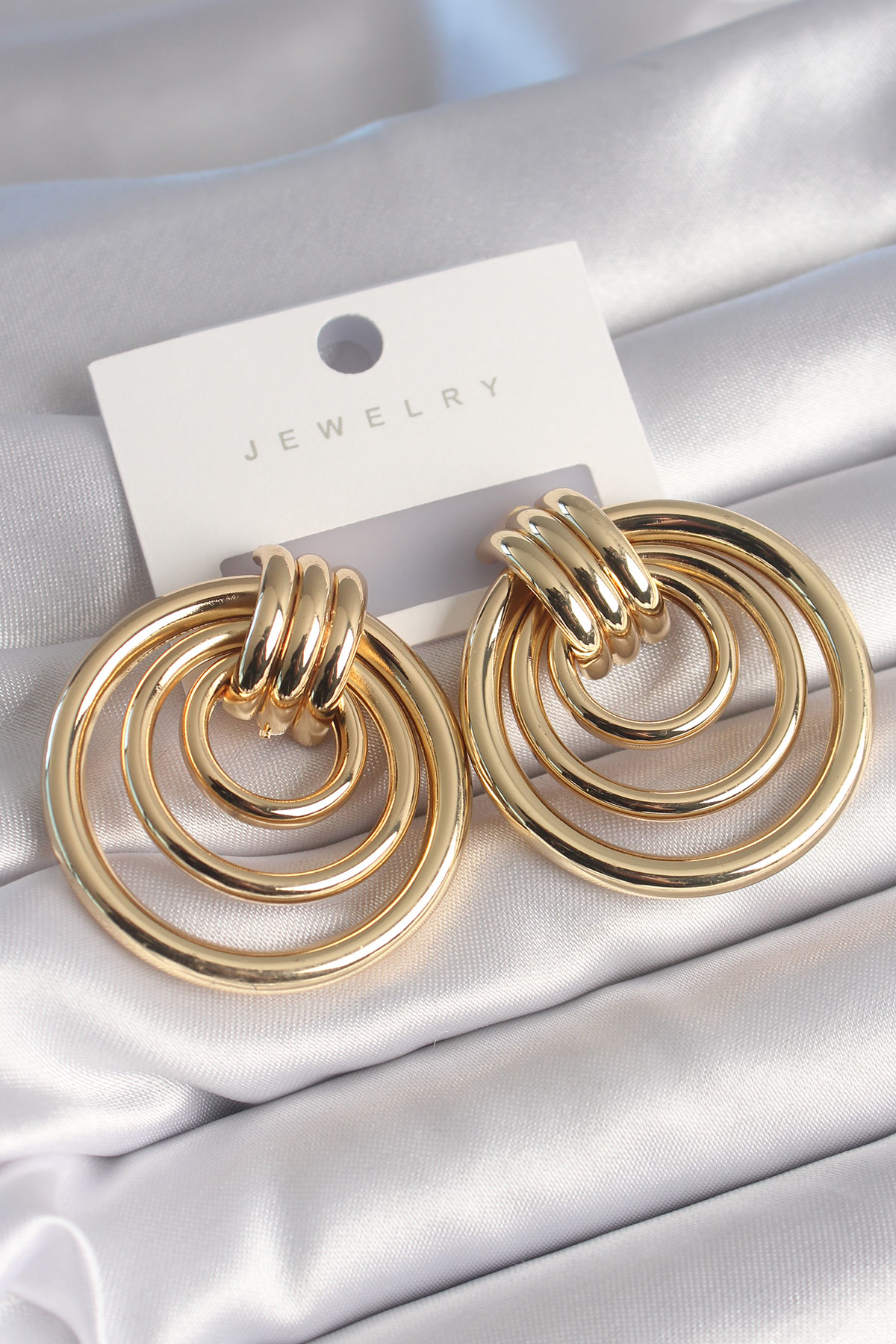 Stillove Pirinç Gold Renk Halka Model Kadın Küpe Sl7466