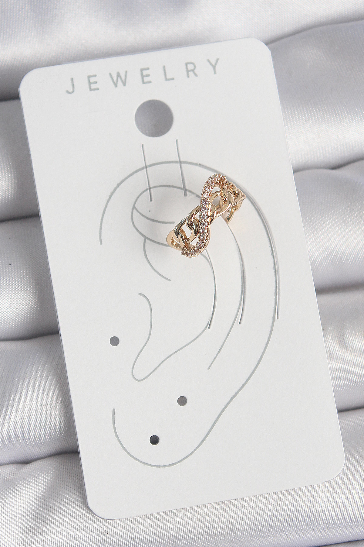 Pirinç Gold Renk Zirkon Taşlı Sonsuzluk Zincir Model Kadın Kıkırd