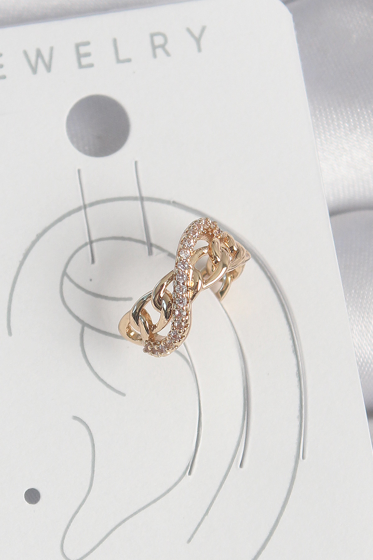 Pirinç Gold Renk Zirkon Taşlı Sonsuzluk Zincir Model Kadın Kıkırd