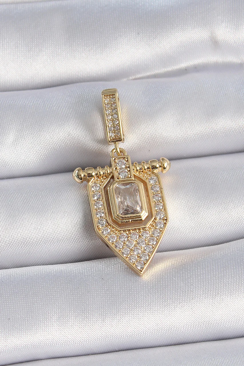 Pirinç Gold Renk Baget Zirkon Taşlı Ajda Charm - Lisinya Diğer
