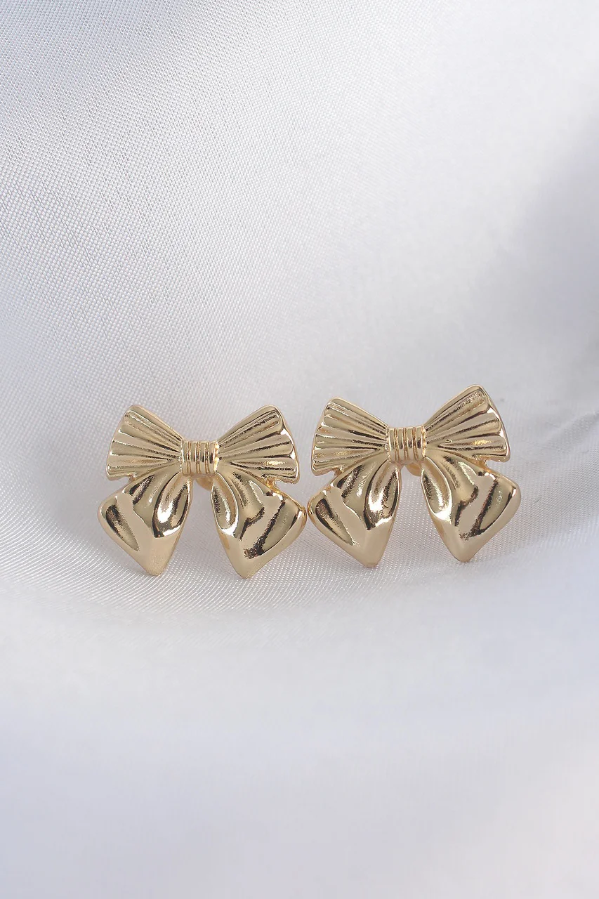 Pirinç Gold Renk Fiyonk Küpe Tj-bkp8942 Diğer