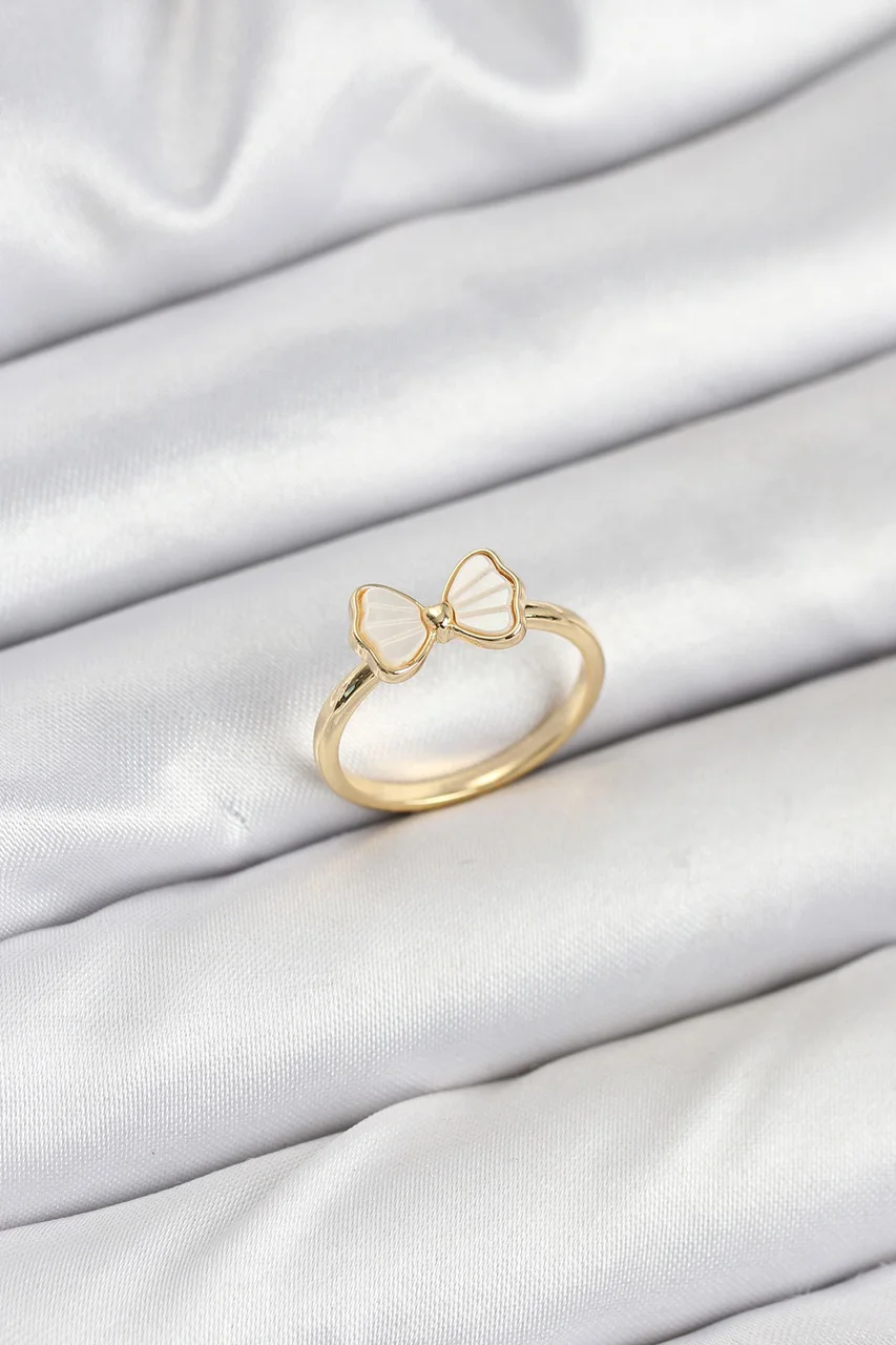 Pirinç Gold Renk Fiyonk Model Kadın Yüzük Tj-byk3838 Diğer