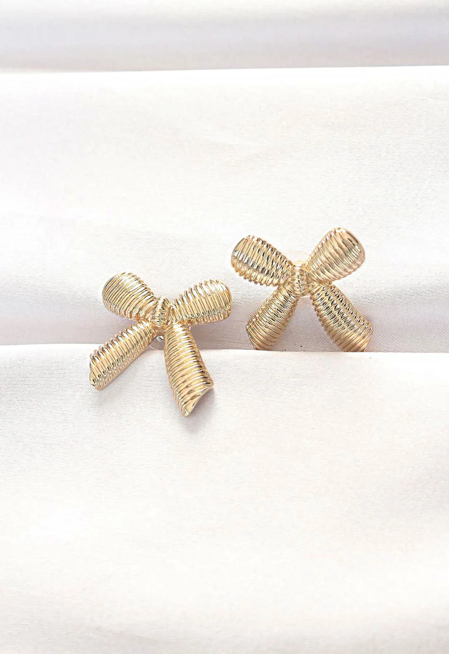 Pirinç Gold Renk Fiyonk Küpe Tj-bkp8881 Diğer