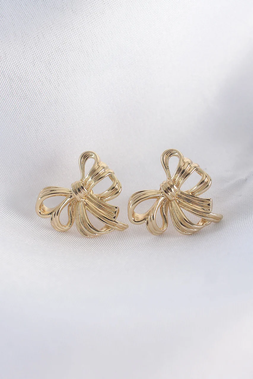 Pirinç Gold Renk Fiyonk Küpe Tj-bkp8944 Diğer