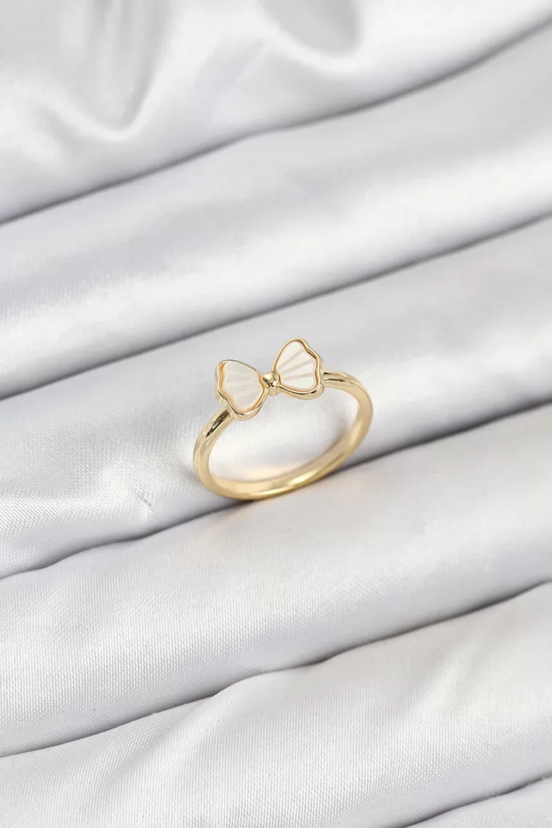 Pirinç Gold Renk Fiyonk Model Kadın Yüzük - Lisinya