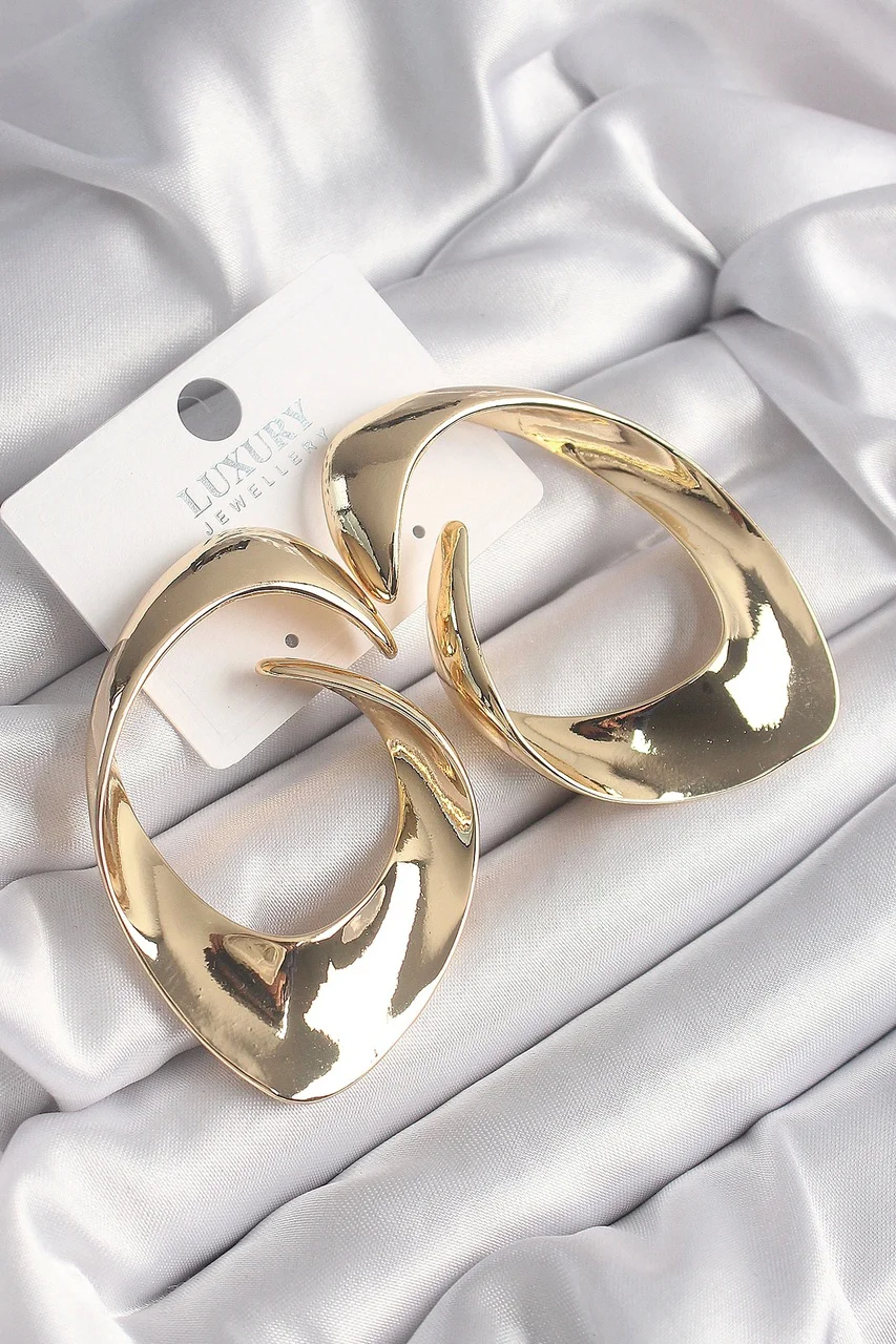 Pirinç Gold Renk Halka Model Vintage Kadın Küpe Çok Renkli