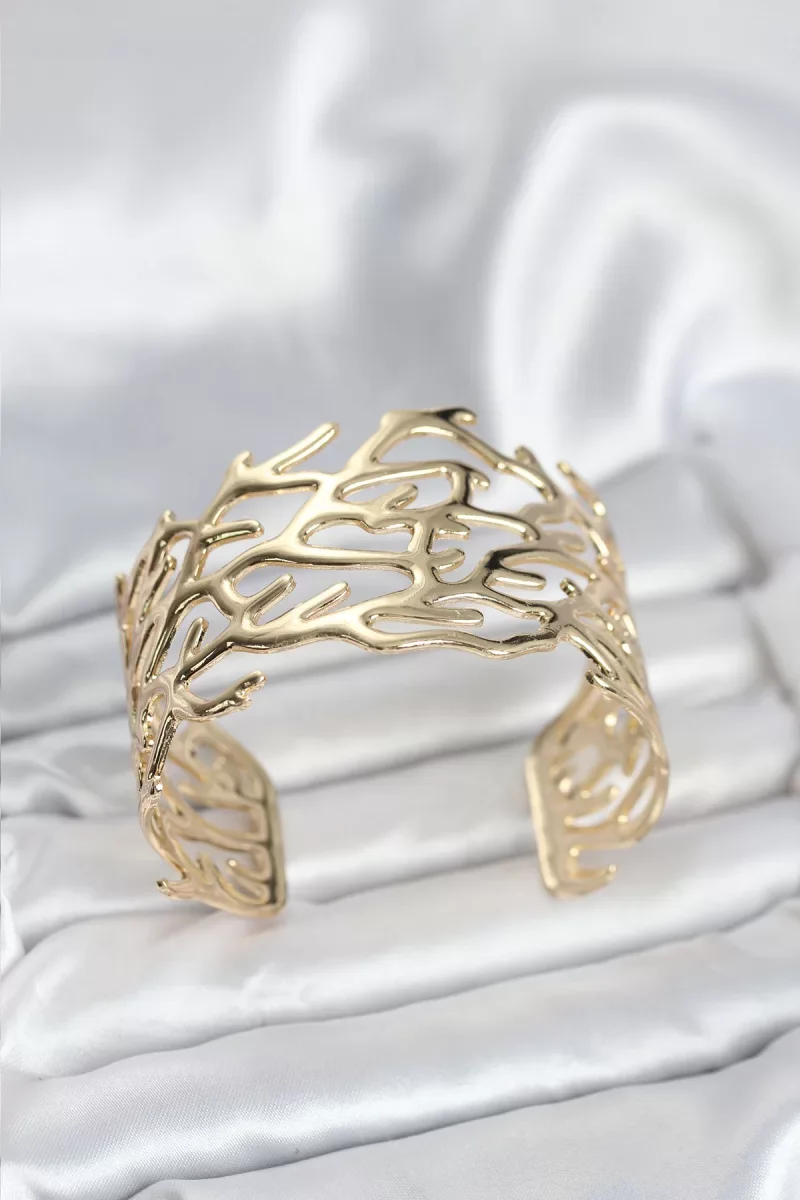 Pirinç Gold Renk Vintage Model Kadın Bileklik - Lisinya
