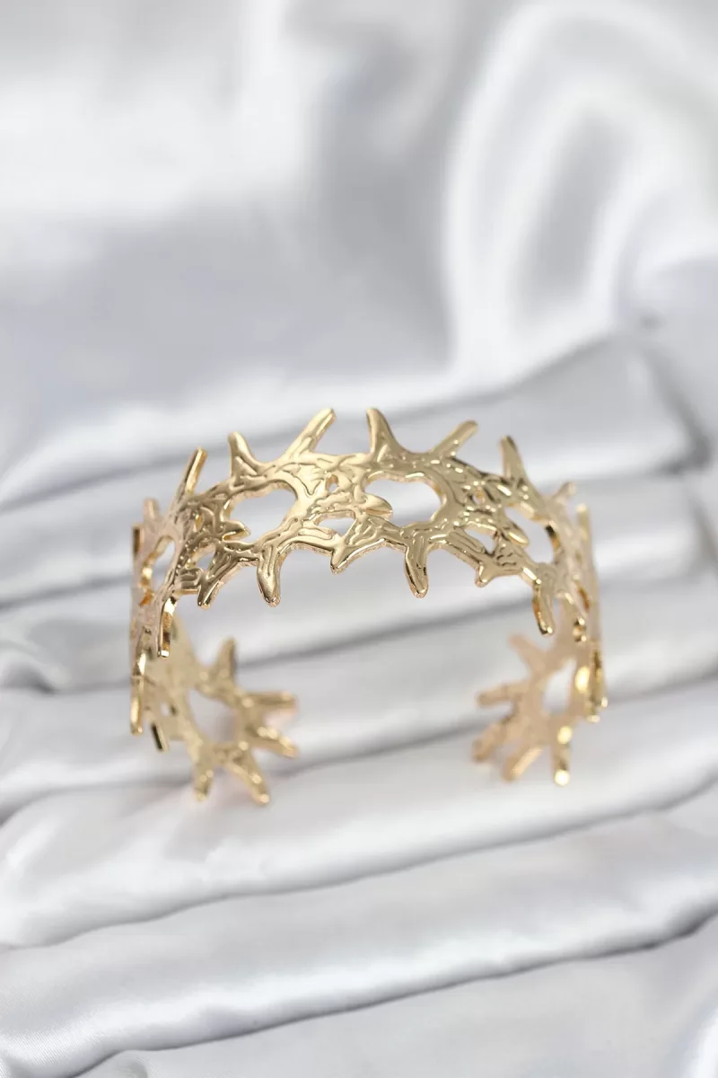 Pirinç Gold Renk Vintage Kadın Bileklik - Lisinya
