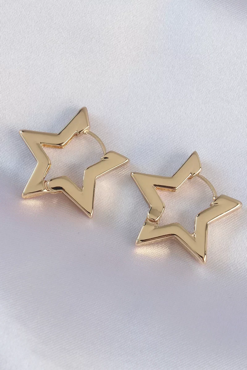 Pirinç Gold Renk Vintage Kadın Küpe - Lisinya