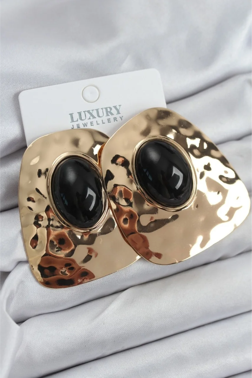 Pirinç Gold Renk Vintage Kadın Küpe Çok renkli