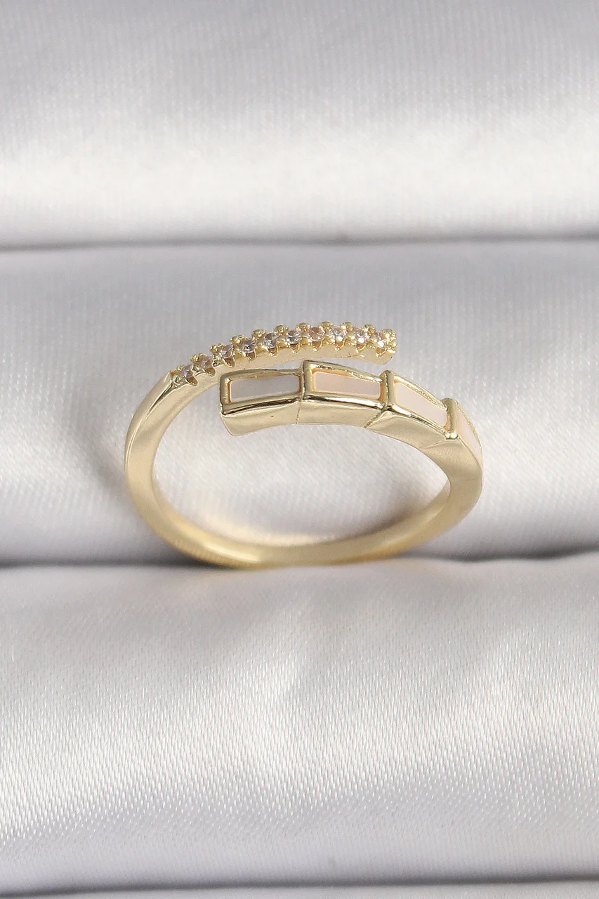 Pirinç Gold Renk Zirkon Taş Detaylı Yılan Model Ayarlanabilir Yüzük Tj-byk3539 Diğer