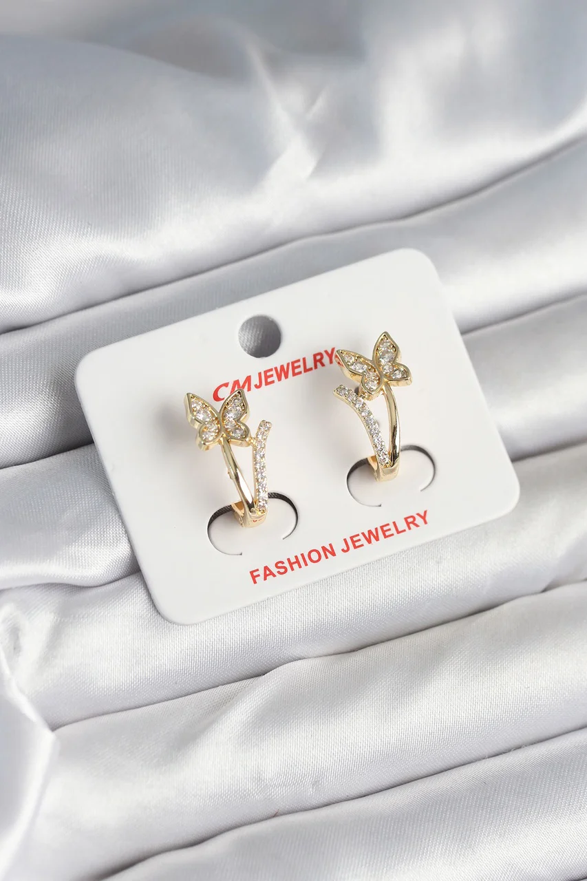 Pirinç Gold Renk Zirkon Taşlı Kelebek Model Kadın Yüzük Diğer