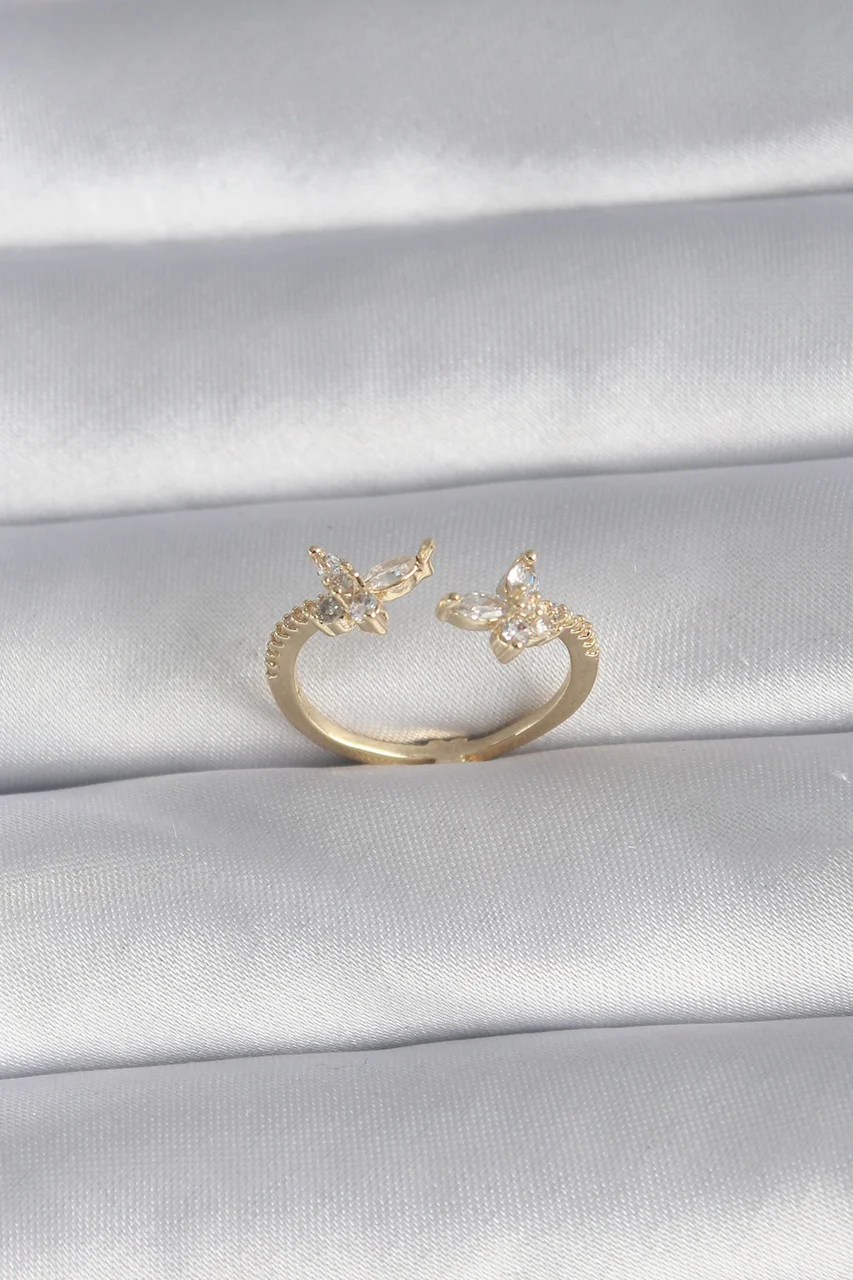Pirinç Gold Renk Zirkon Taşlı Model Kadın Yüzük Tj-byk3008 Diğer
