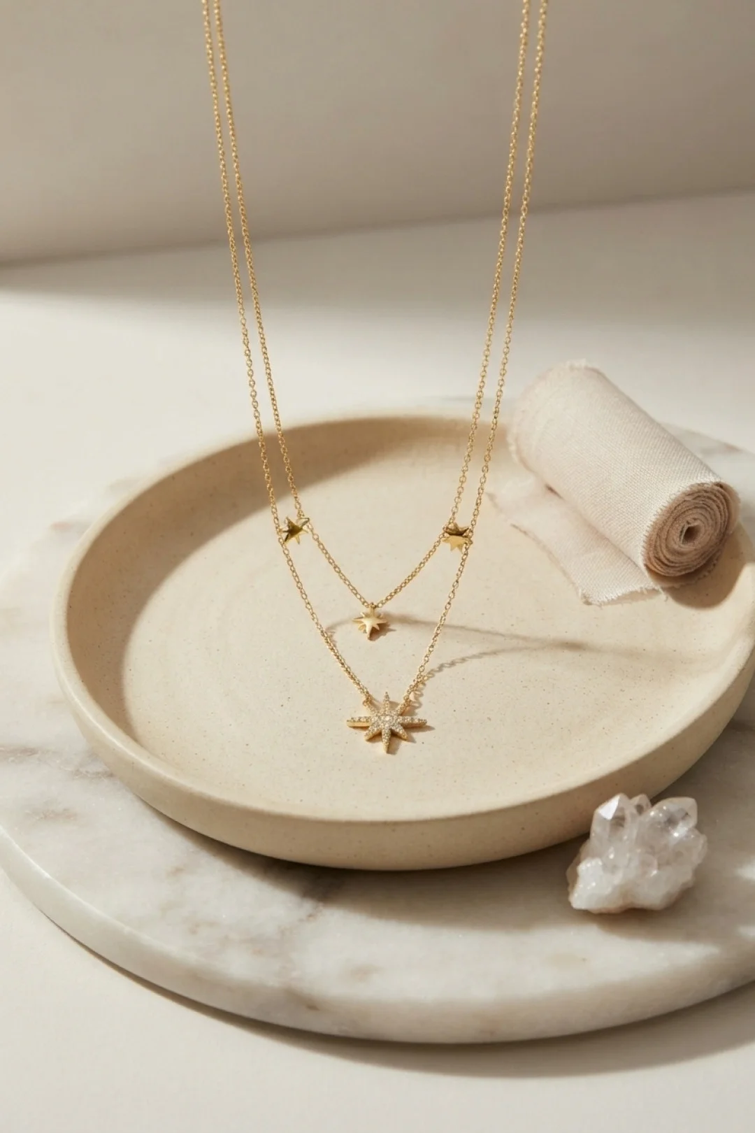 Pirinç Gold Renk Zirkon Taşlı Kutup Yıldızı Model 2'li Kadın Kolye Fiyatı, Yorumları ve Özellikleri