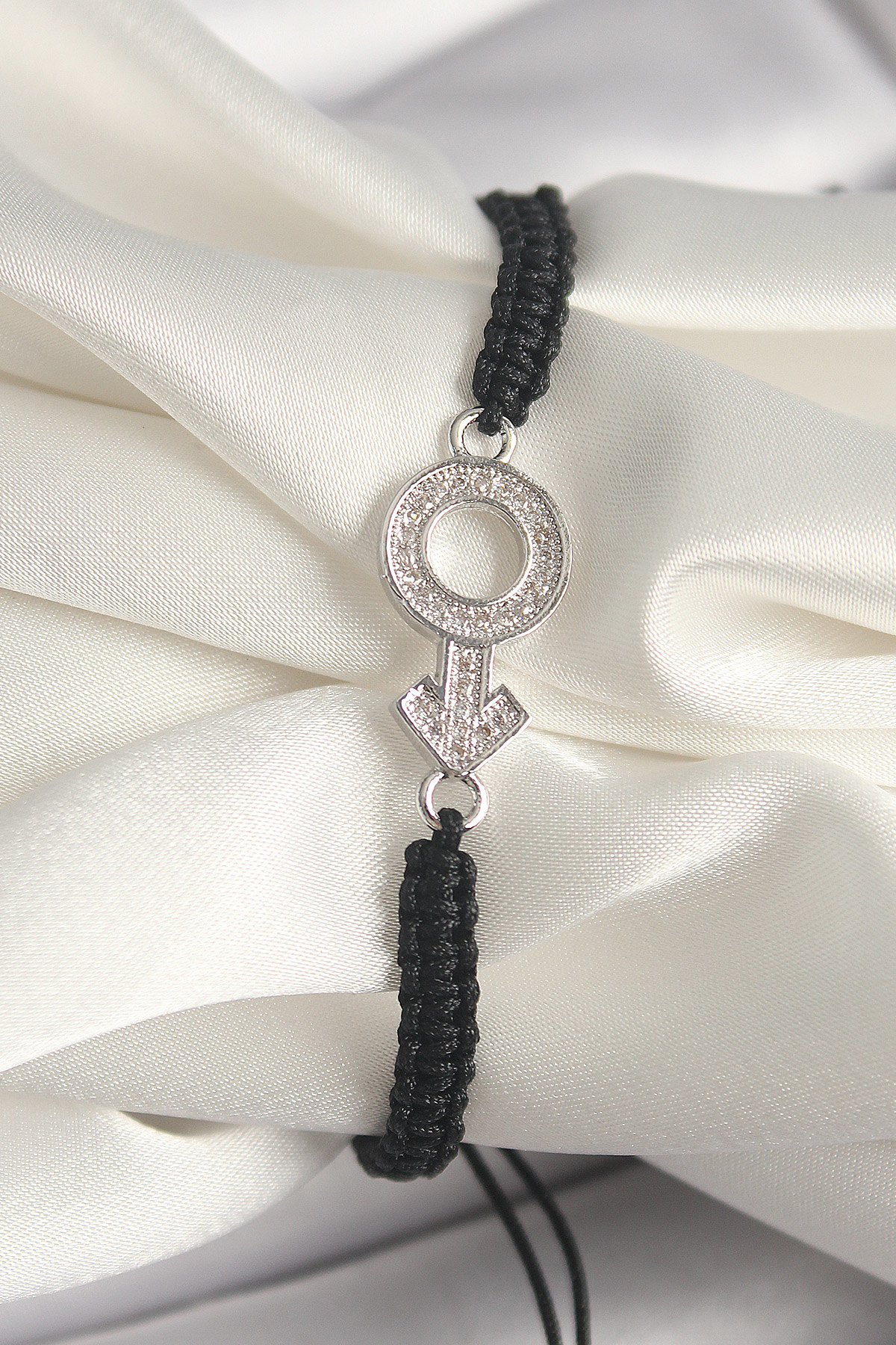 Pirinç Gümüş Renk Zirkon Taşlı Mars Figür Asansörlü Makrome Model