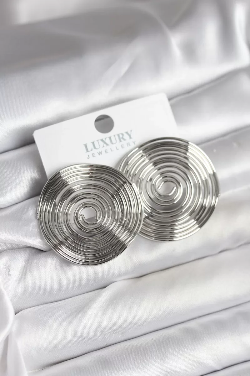 Pirinç Gümüş Renk Circle Model Kadın Küpe - Lisinya