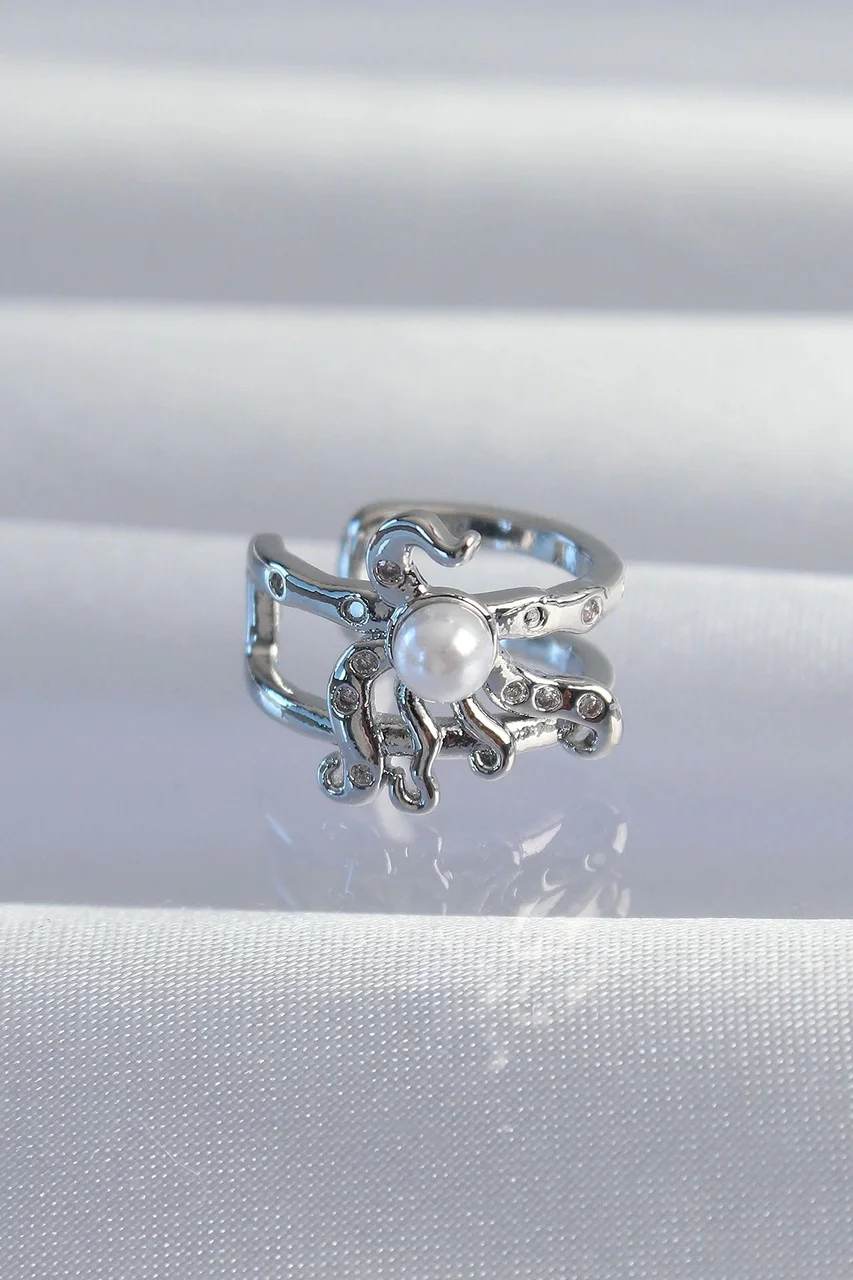 Pirinç Gümüş Renk İncili Ahtapot Earcuff Küpe Çok Renkli Fiyatı, Yorumları ve Özellikleri