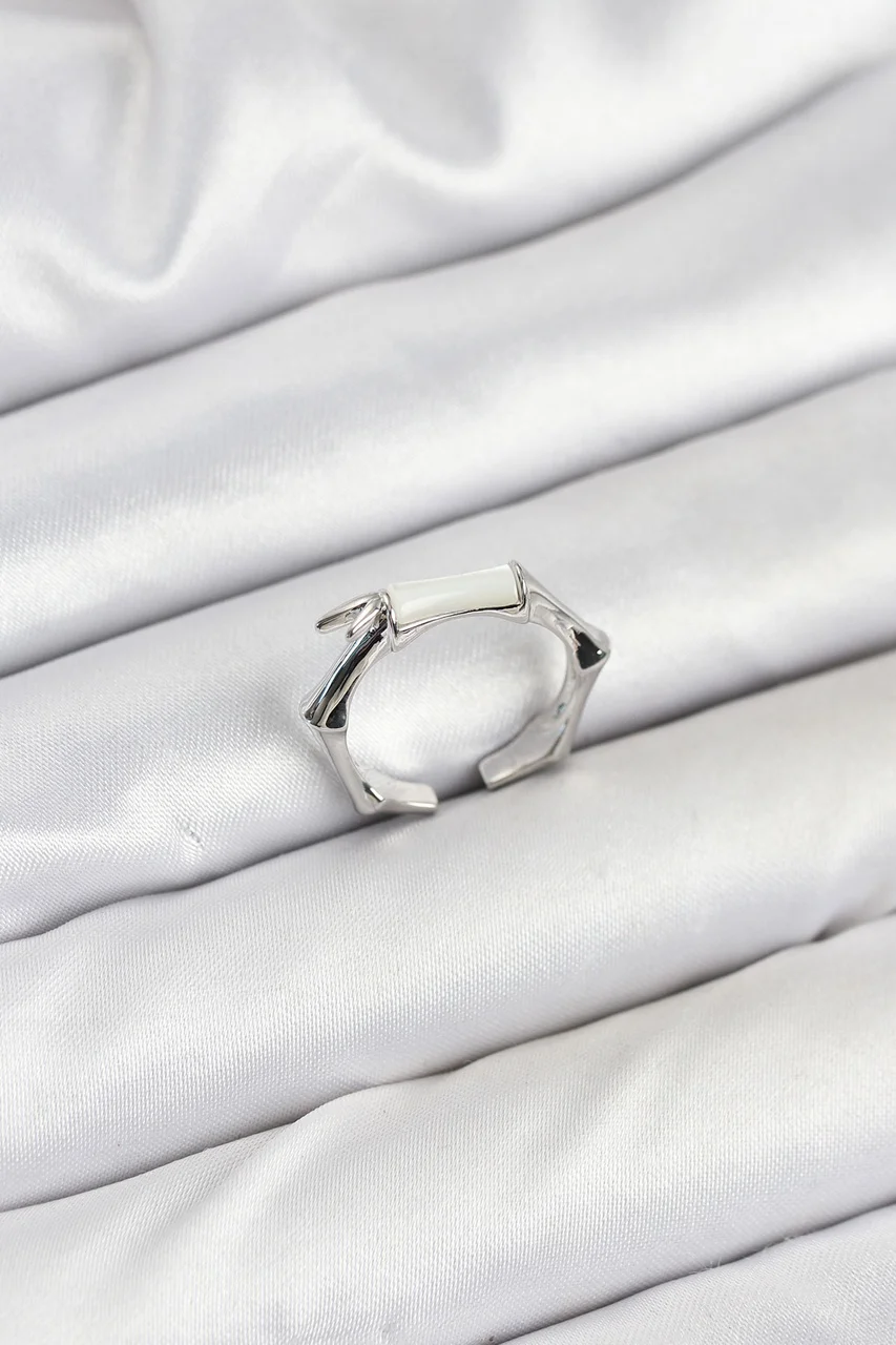 Pirinç Gümüş Renk Kemik Model Kadın Yüzük Tj-byk3849 Diğer