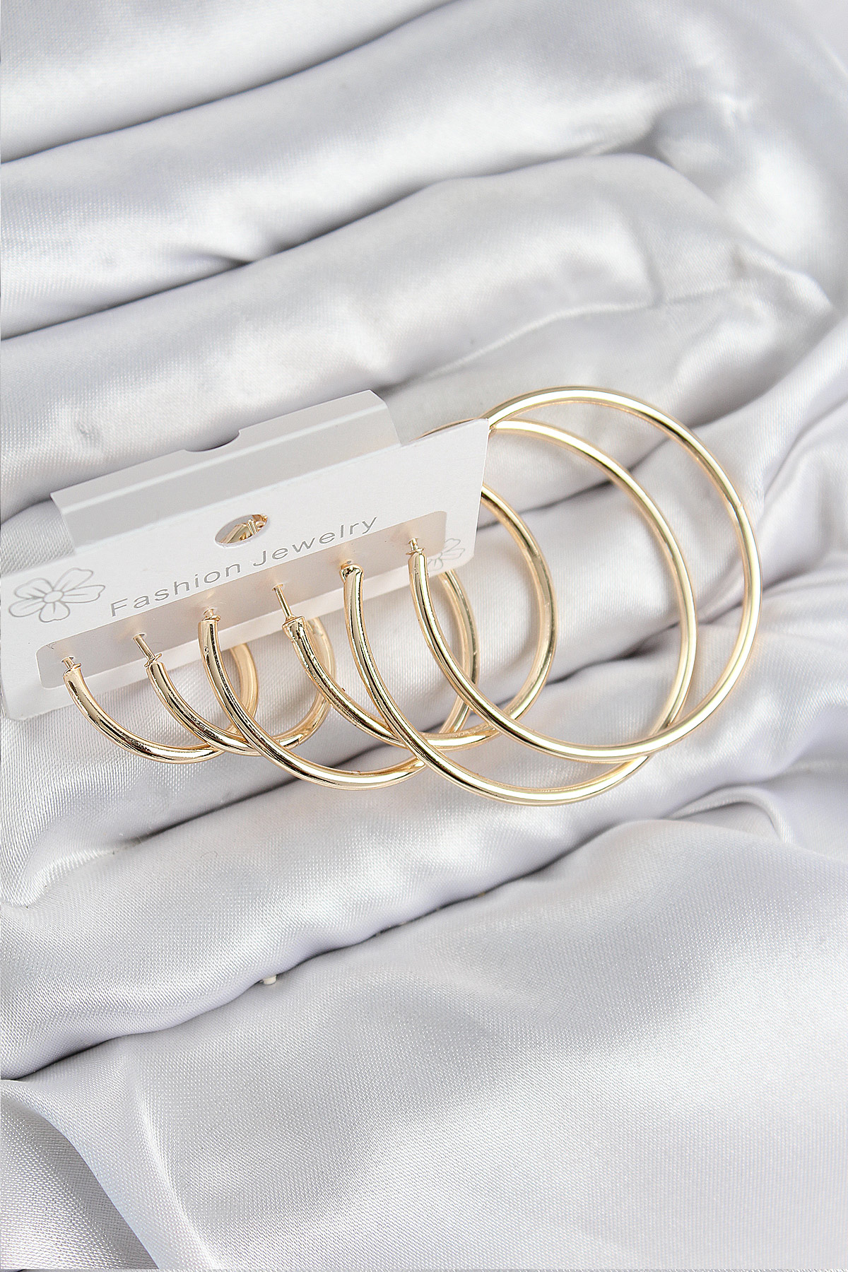 Pirinç Halka Model Gold Renk Kadın Set Küpe - TJ-BKP11041