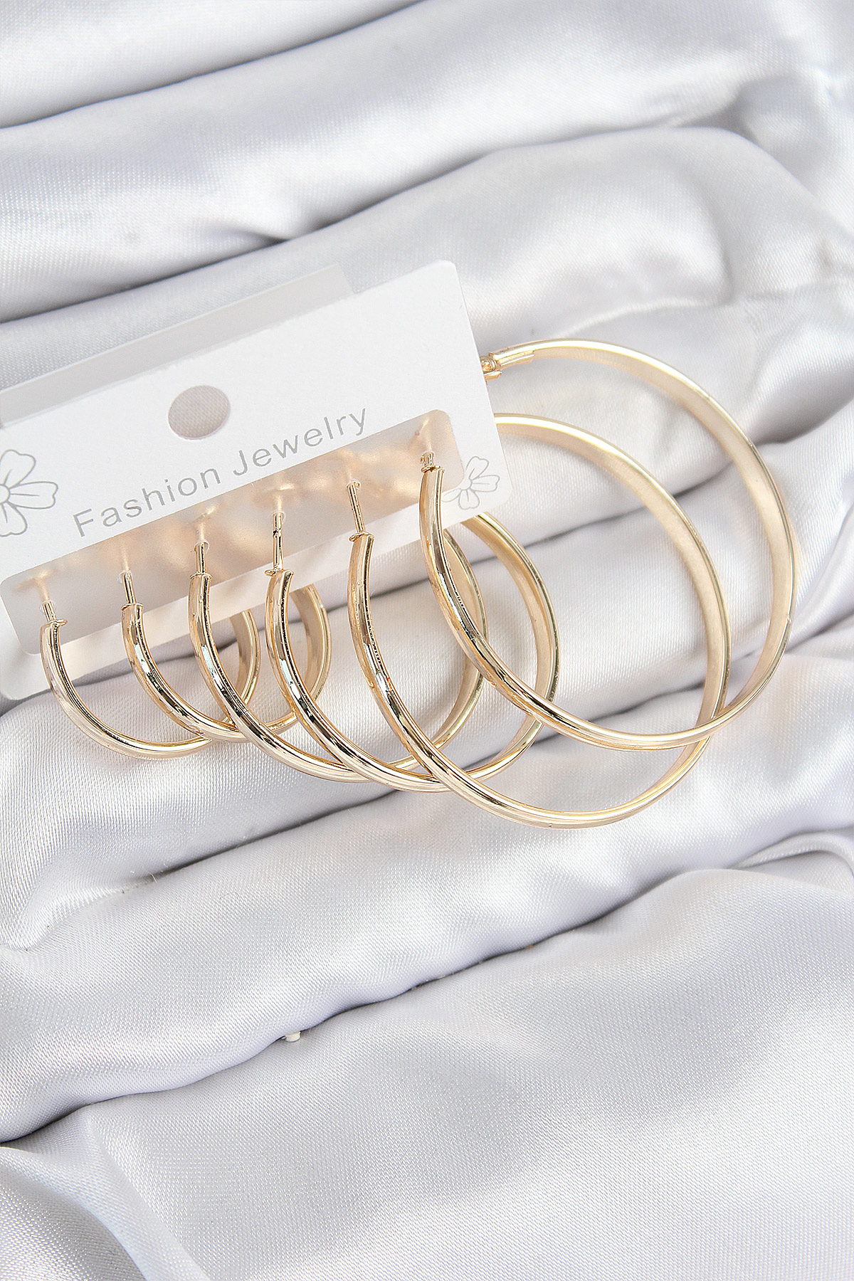 Pirinç Halka Model Gold Renk Kadın Set Küpe - TJ-BKP11047