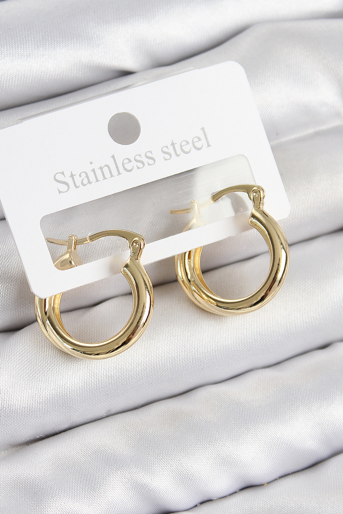 Pirinç Halka Model Gold Renk Kadın Küpe - TJ-BKP11010