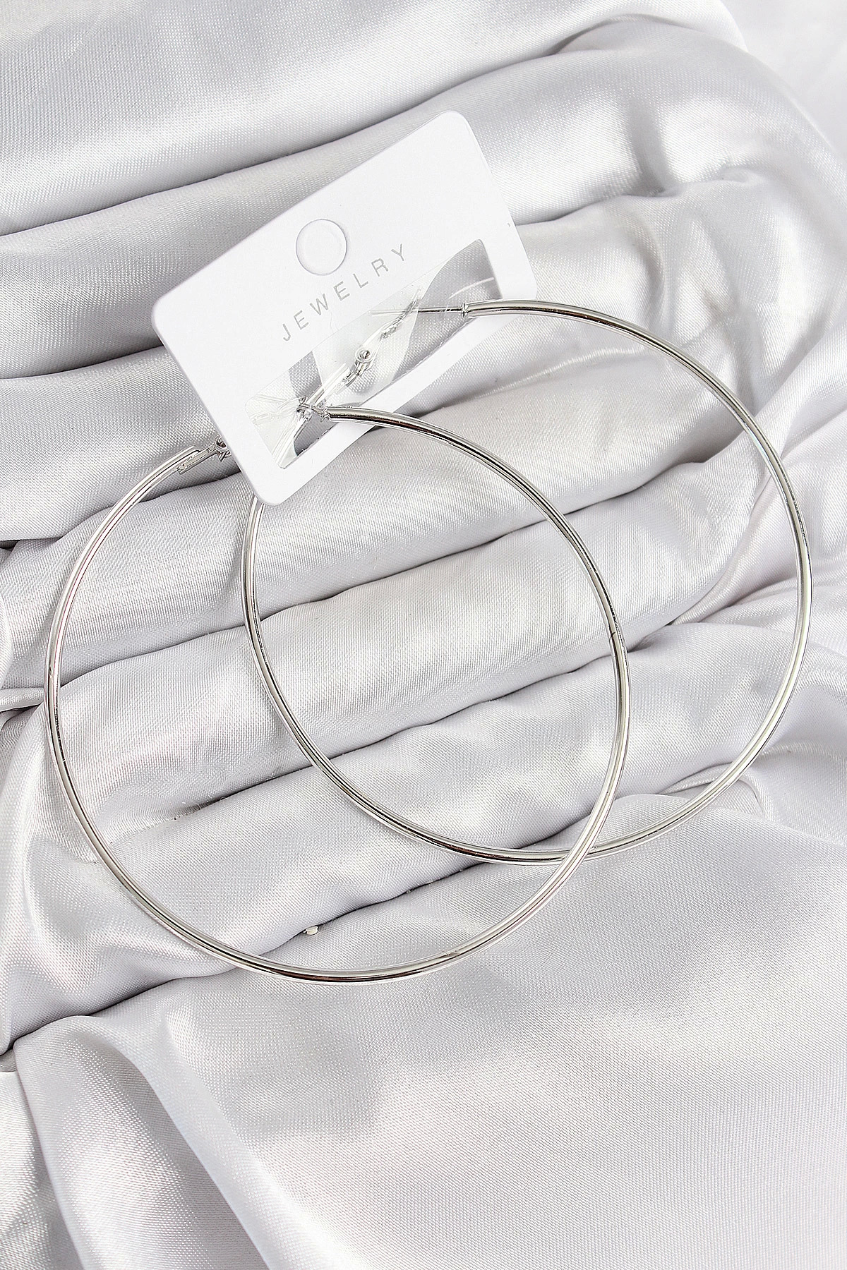 Butik Pirinç Halka Model Gümüş Renk Kadin Küpe