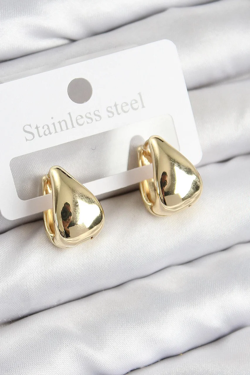Pirinç Halka Model Gold Renk Kadın Küpe Çok Renkli