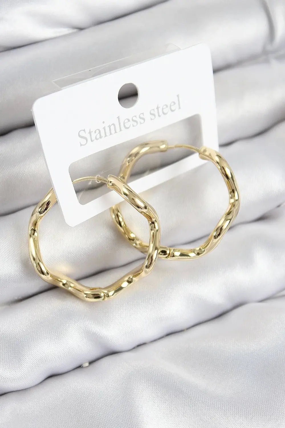 Pirinç Halka Model Gold Renk Kadın Küpe