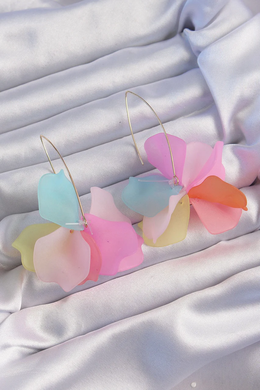 Pirinç Karışık Renkli Flora Küpe Tj-bkp9267 Diğer