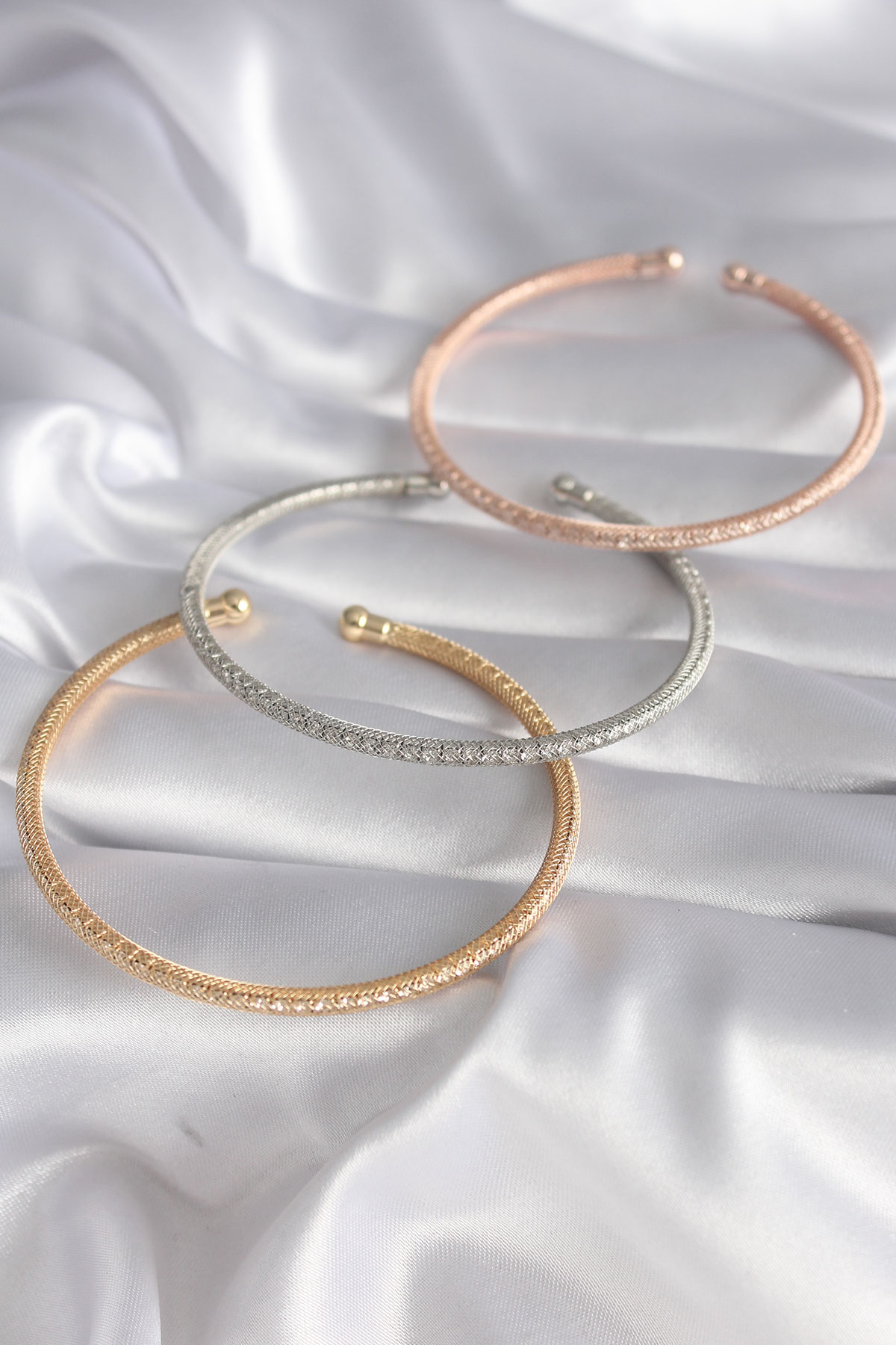 Stillove Pirinç Mix Renk Hasır Model Zirkon Taş Detay Kadın Bileklik Seti 