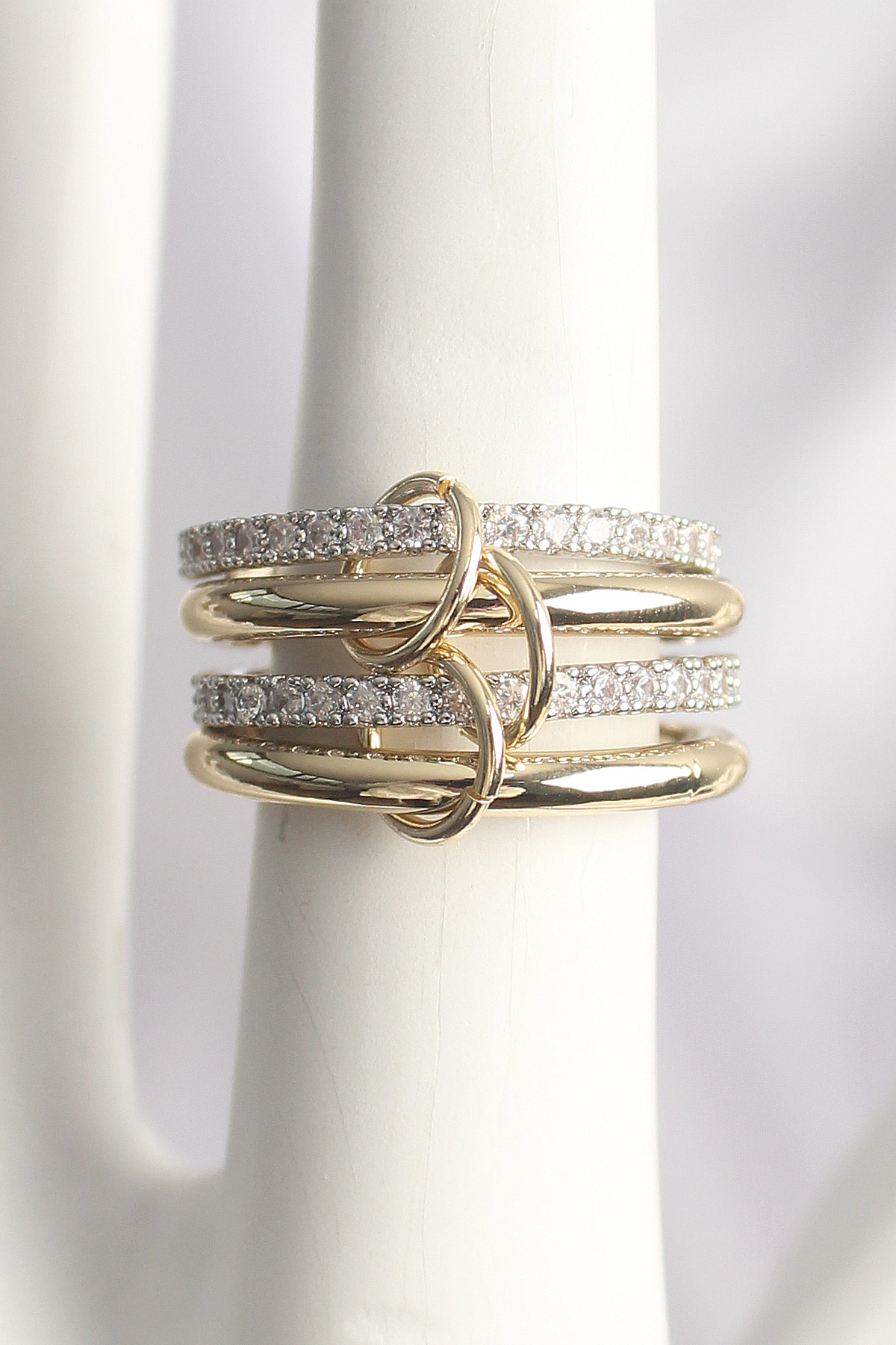 Pirinç Mix Renk Zirkon Taşlı 4'Lü Kadın Yüzük - TJ-BYK3706