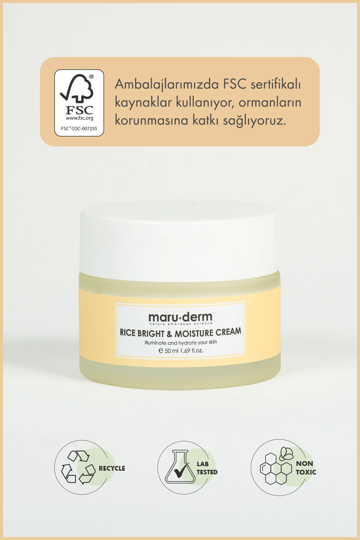 Pirinç Özlü Aydınlatıcı & Nemlendirici Krem 50 ML