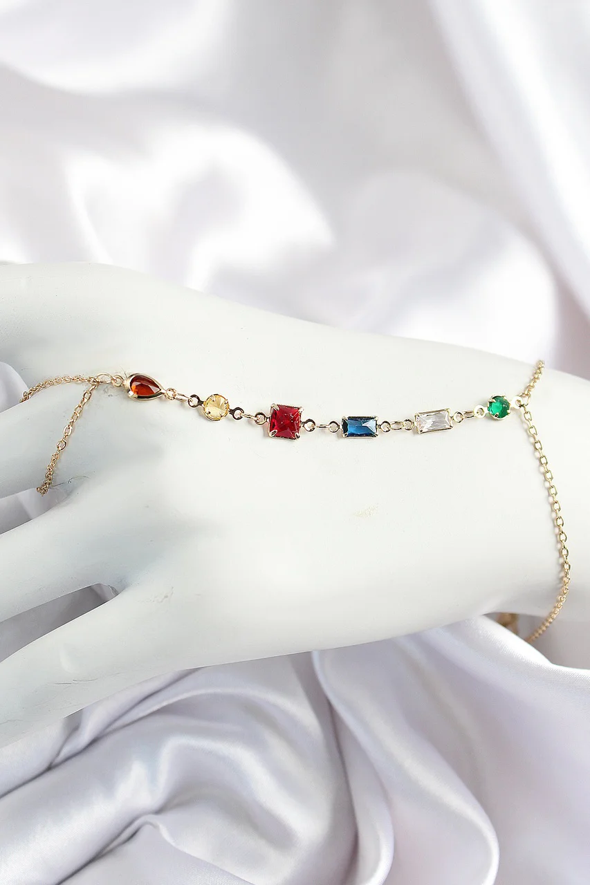 Pirinç Renkli Zirkon Taşlı Y Model Gold Renk Kadın Şahmeran - Lisinya Diğer