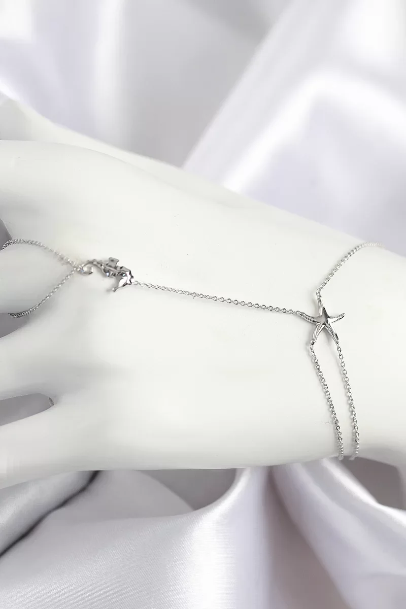 Pirinç Zirkon Taşlı Deniz Atı Ve Yıldız Model Gümüş Renk Şahmeran - Lisinya