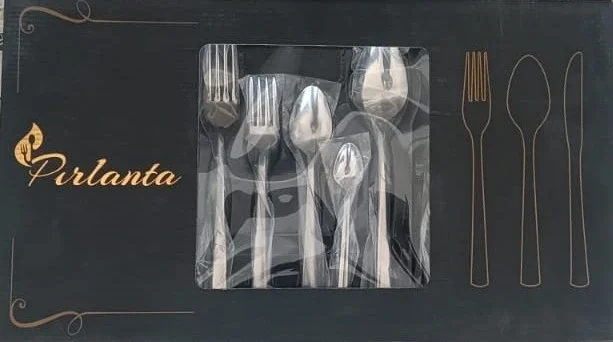 Pırlanta 30 Parça 6 Kişilik Çatal Kaşık Takımı 30 Parça Kutulu He Pırlanta 30 Parça 6 Kişilik Çatal Kaşık Takımı 30 Parça Kutulu He