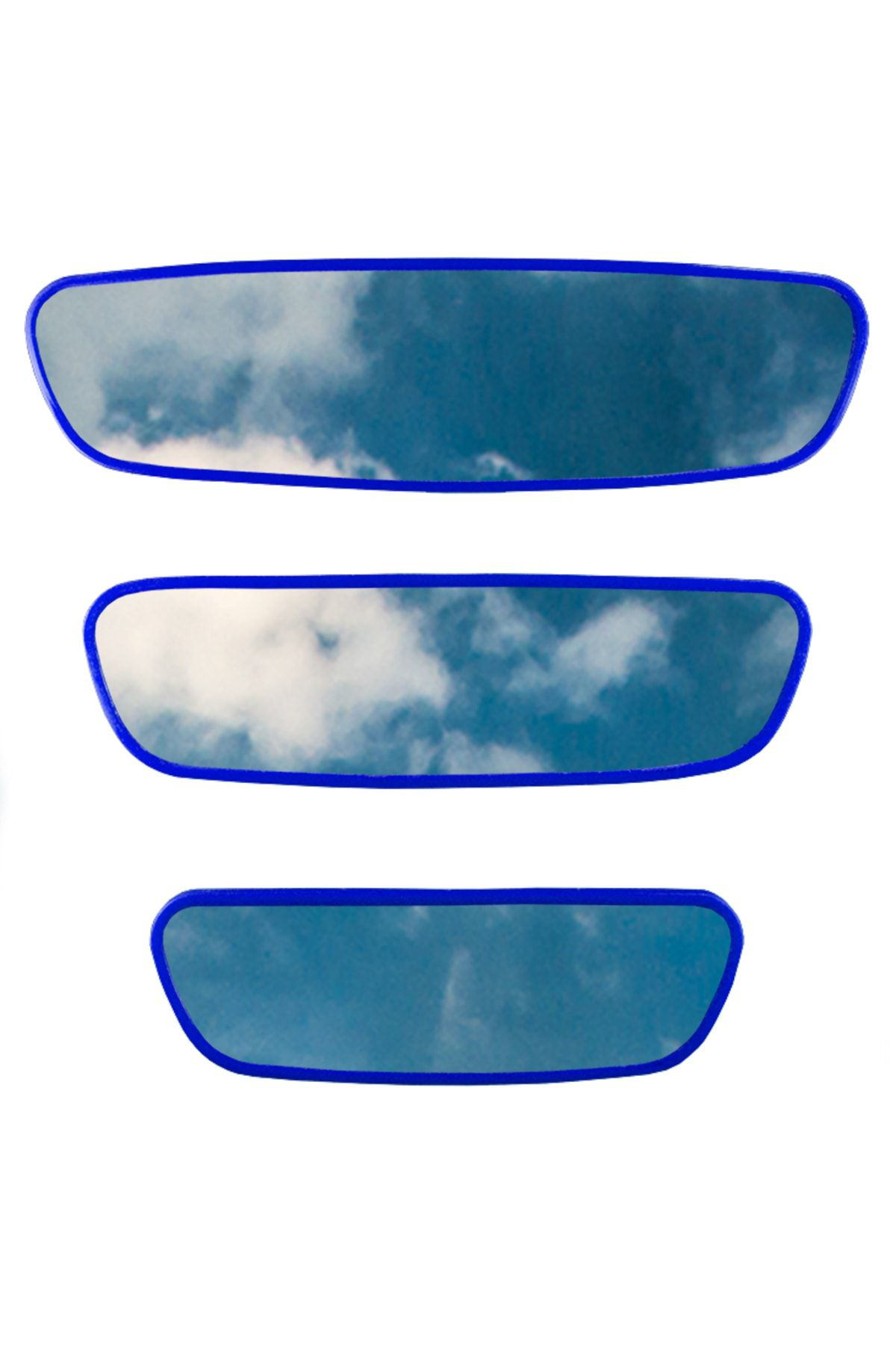 Pırlanta 3'lü Set Dik Kollu Dikiz Aynası Mavi