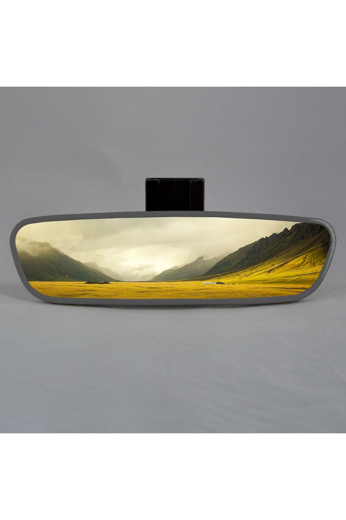 Pırlanta-4 Eğik Kollu Universal Dikiz Aynası 21x6 Cm Gri
