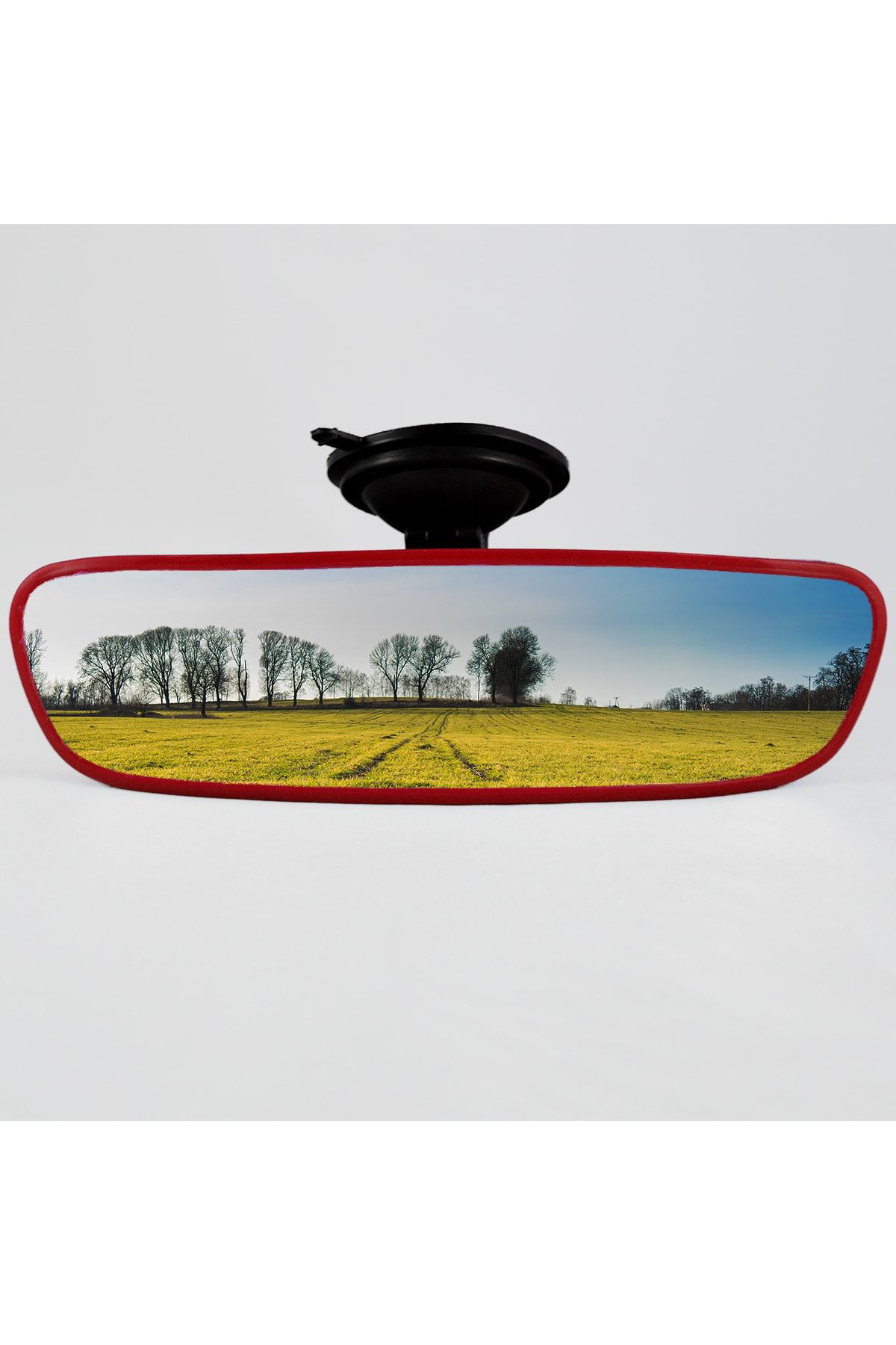 Pırlanta-4 Vantuzlu Universal Dikiz Aynası 21x6 Cm Kırmızı