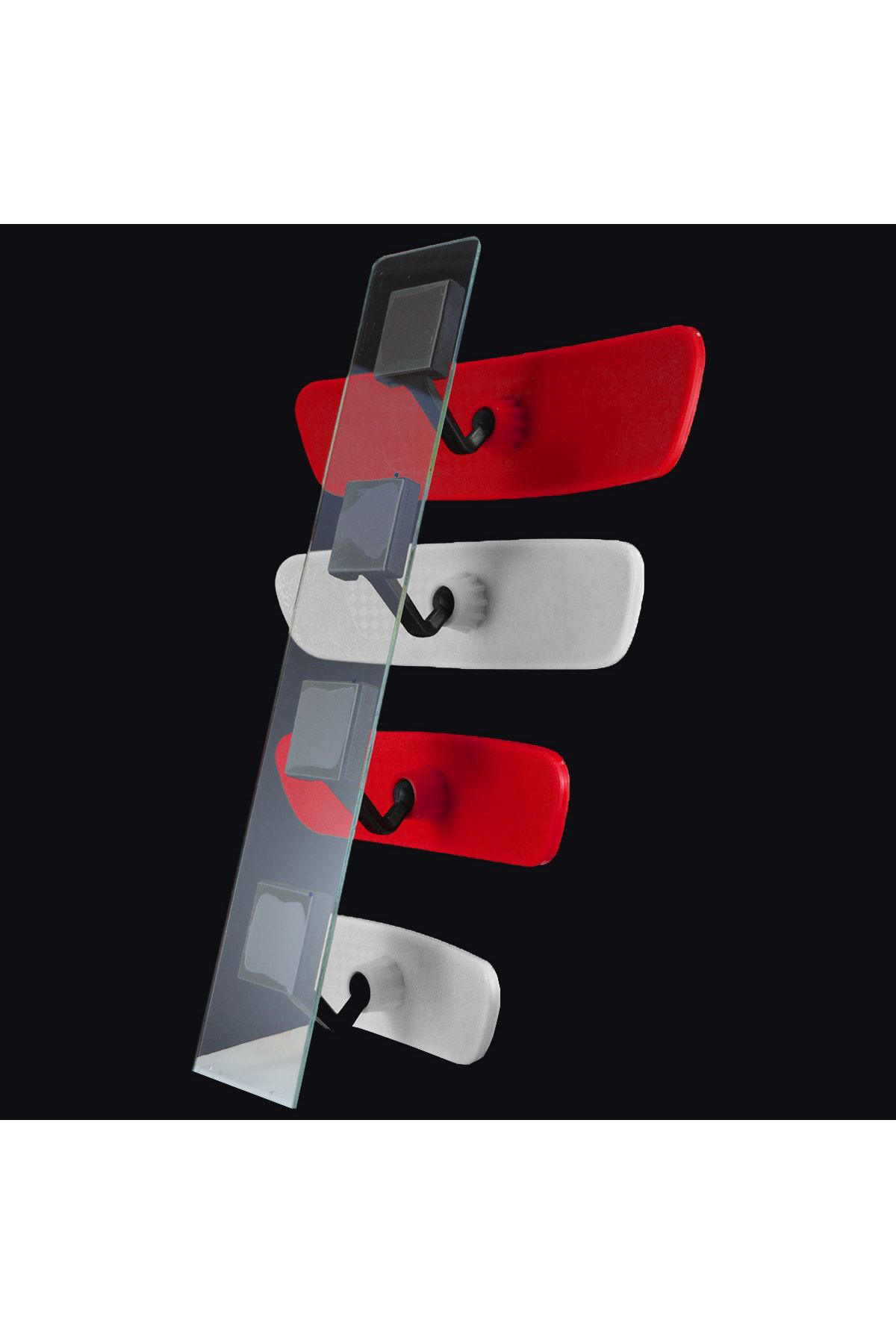 Takgör Pırlanta 4'Lü Set Eğik Kollu Dikiz Aynası Kırmızı Beyaz Milli Tak