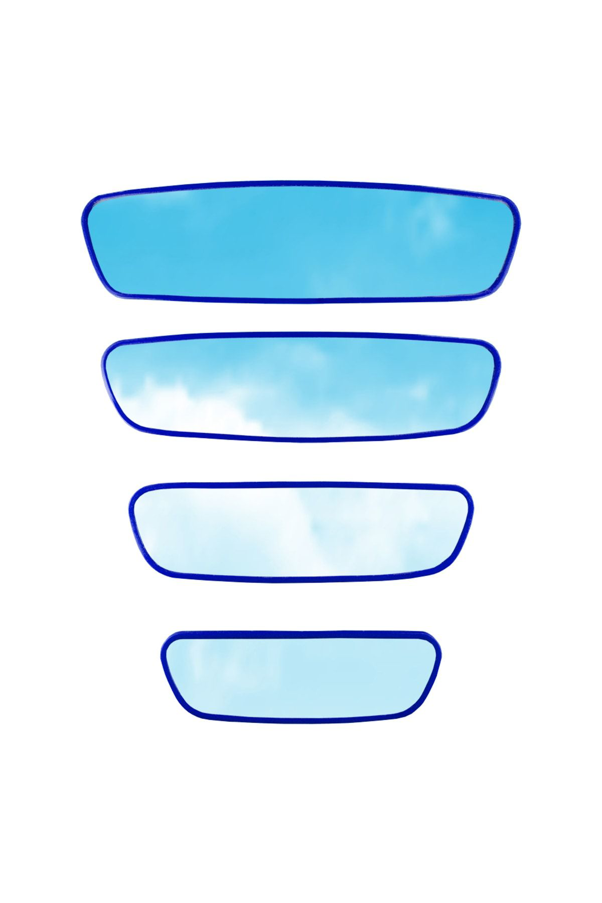 Takgör Pırlanta 4'Lü Set Dik Kollu Dikiz Aynası Mavi