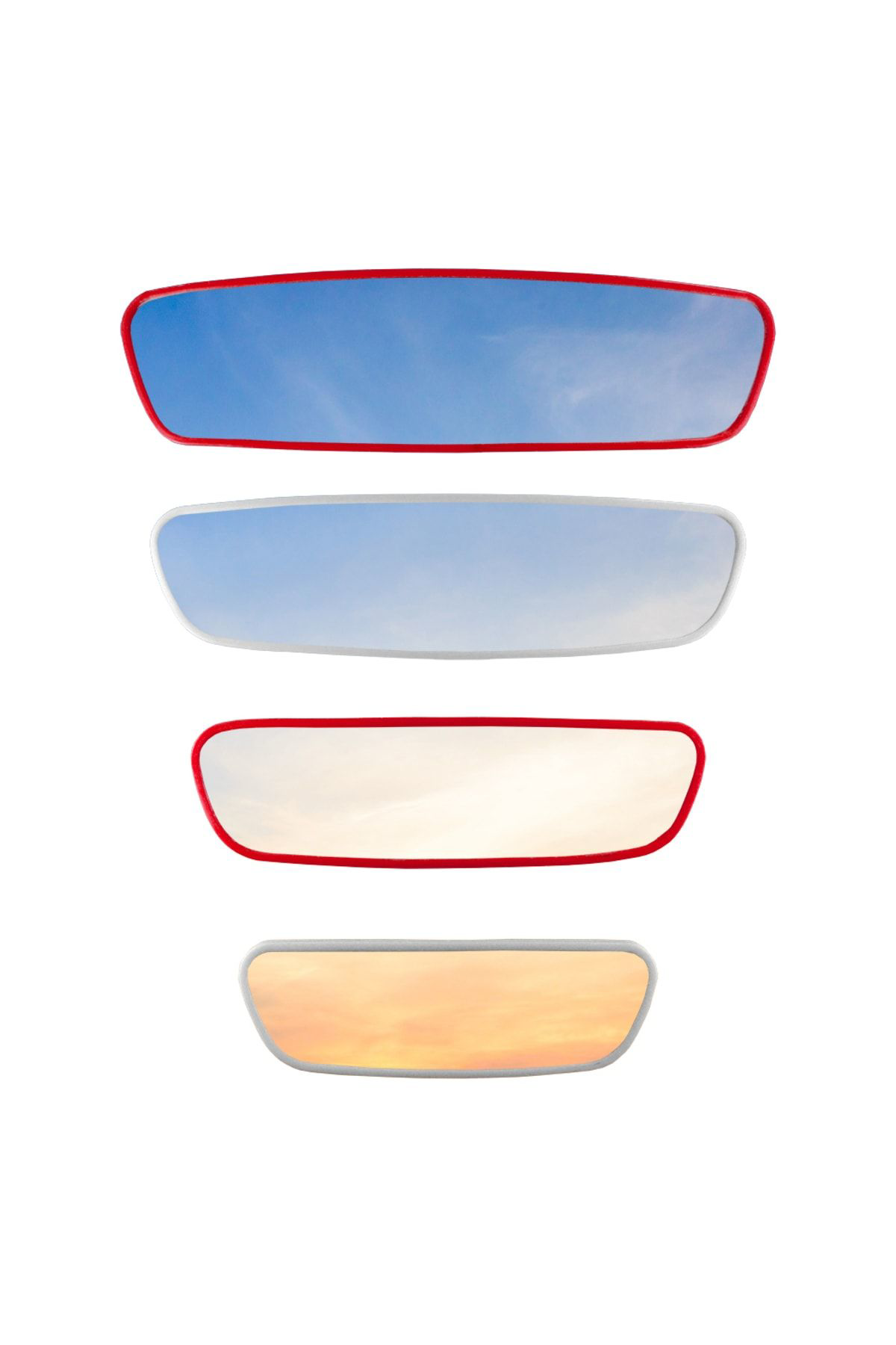 Takgör Pırlanta 4'Lü Set Eğik Kollu Dikiz Aynası Kırmızı Beyaz Milli Tak