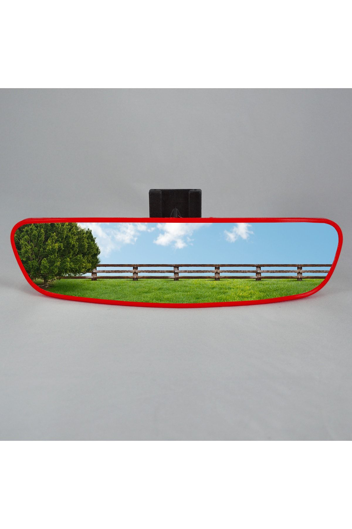 Pırlanta-5 Dik Kollu Universal Dikiz Aynası 25x6 Cm Kırmızı