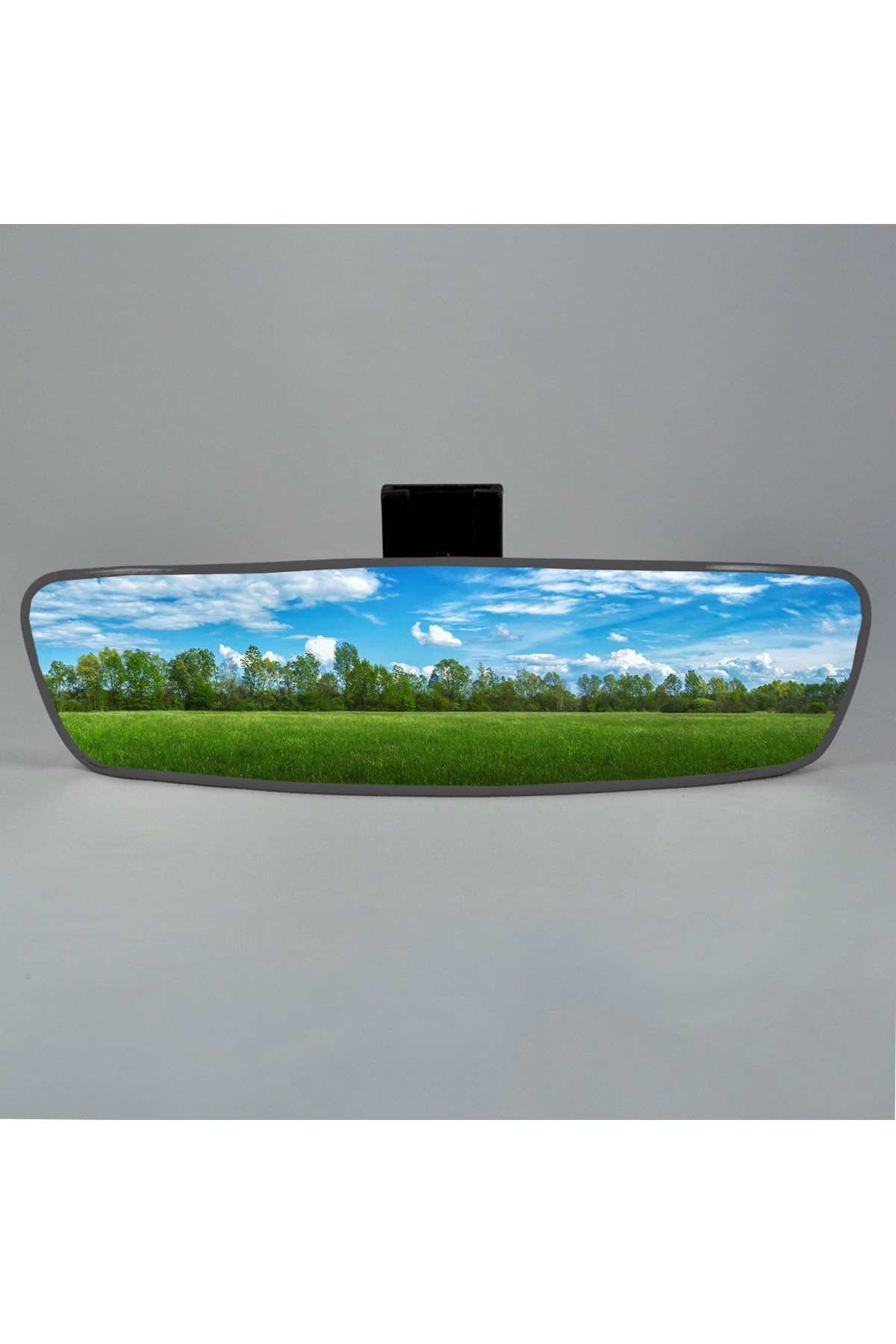 Pırlanta-6 Eğik Kollu Universal Dikiz Aynası 27x7 Cm Gri