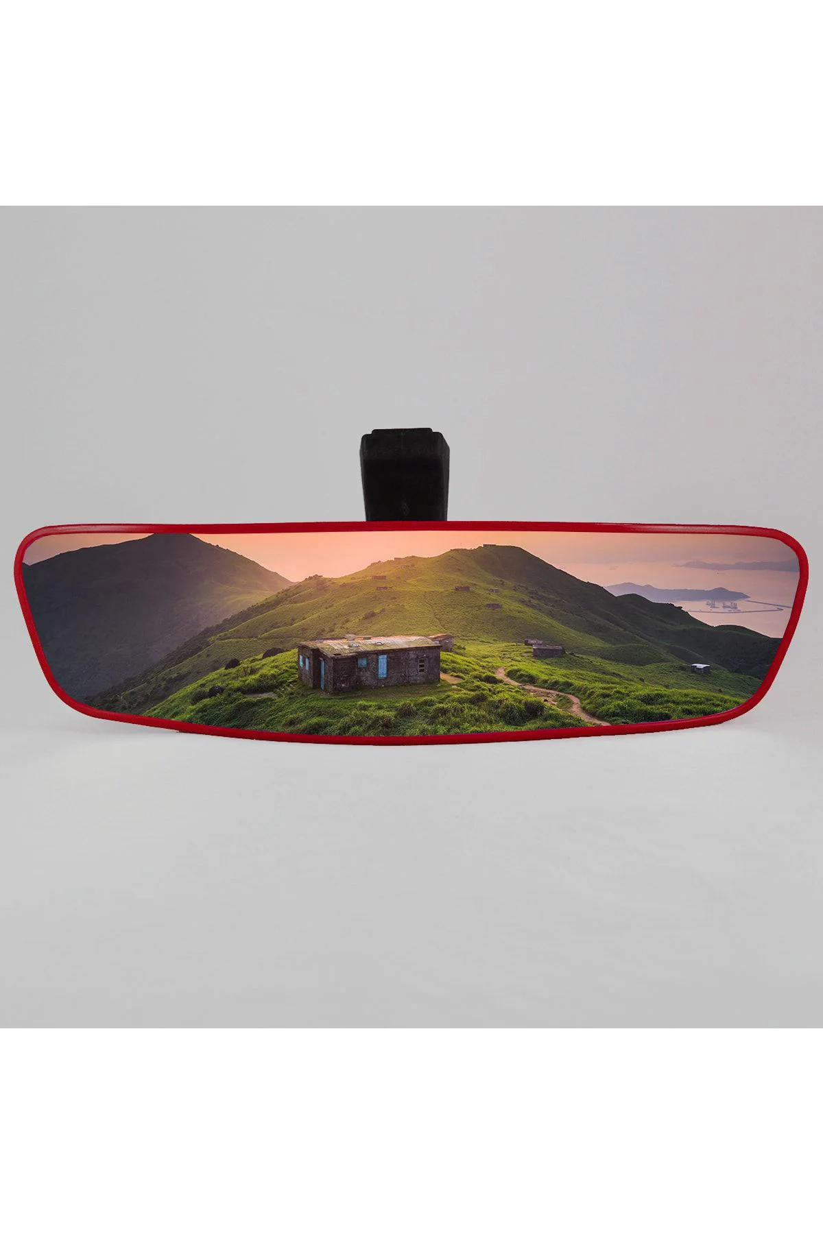Pırlanta-6 Şahin Ayaklı Universal Dikiz Aynası 27x7 Cm Kırmızı