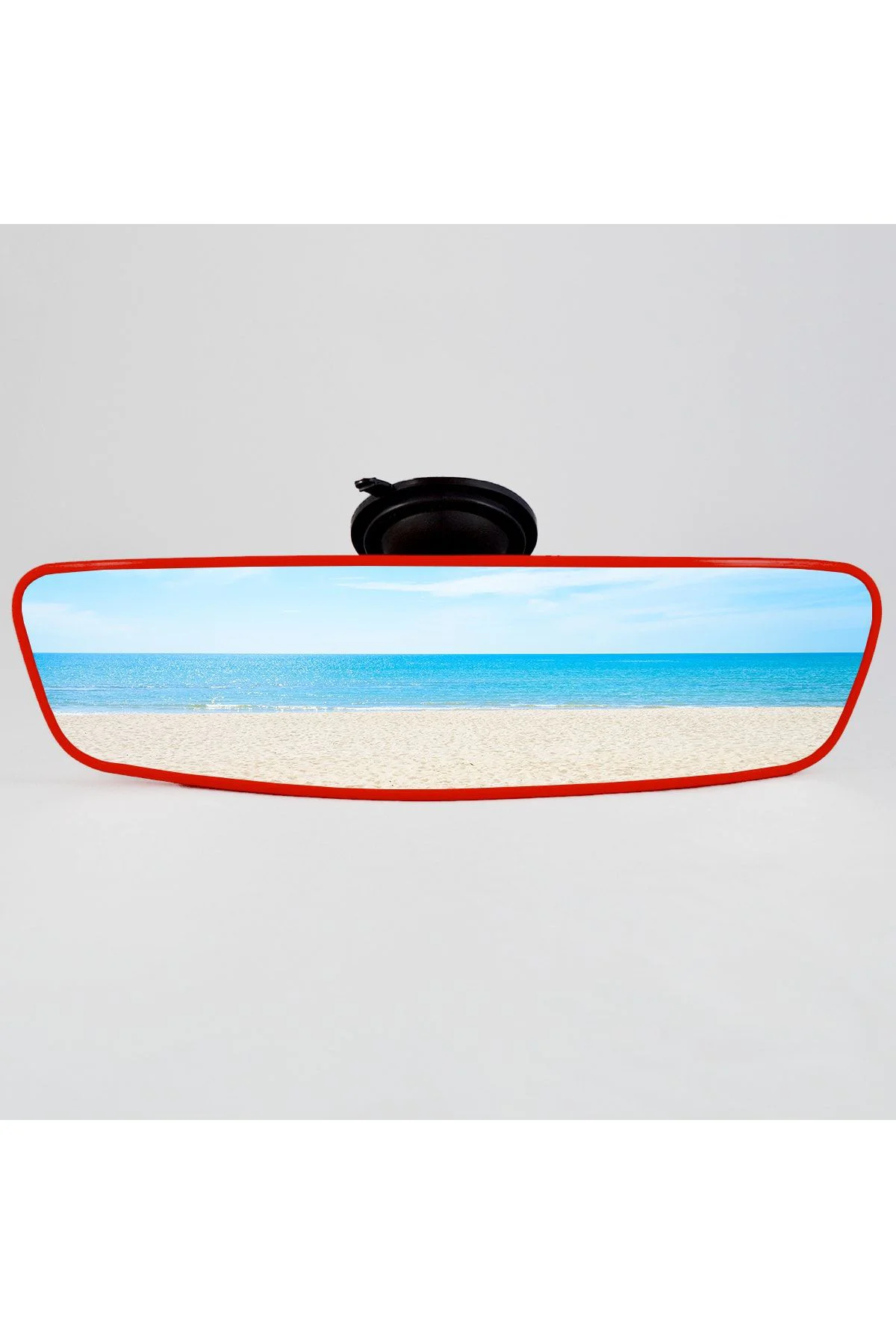 Pırlanta-6 Vantuzlu Universal Dikiz Aynası 27x7 Cm Kırmızı